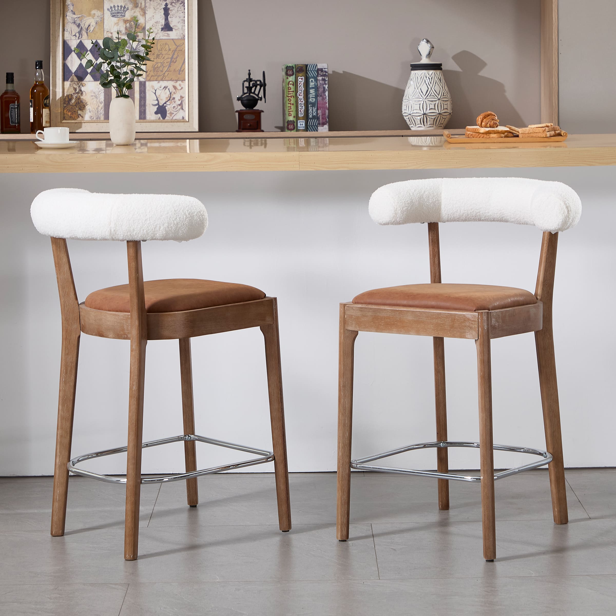 EALSON Modern 27"H Curved Back Counter Stools Set of 2 - 5732CS