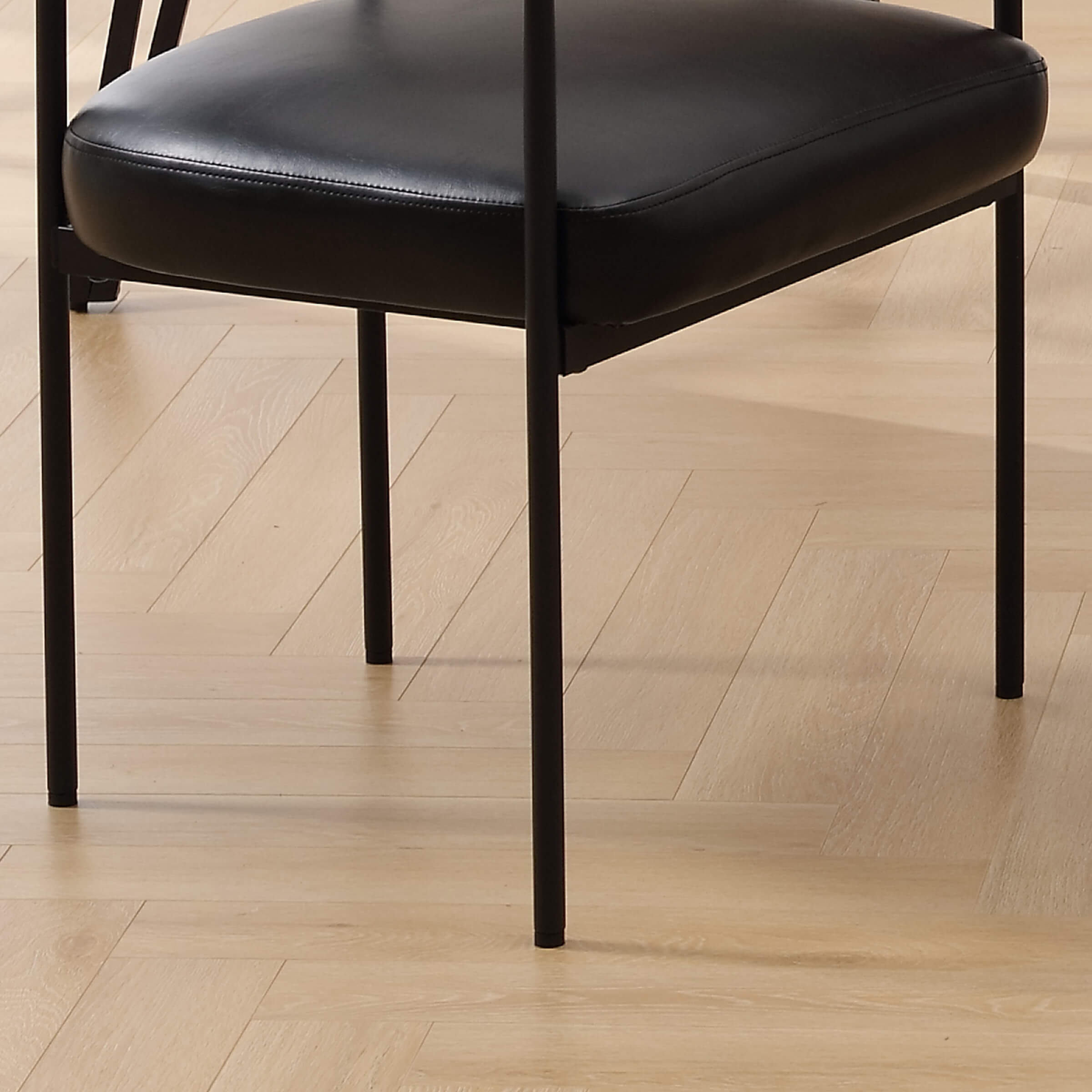 Black chair legs and seat