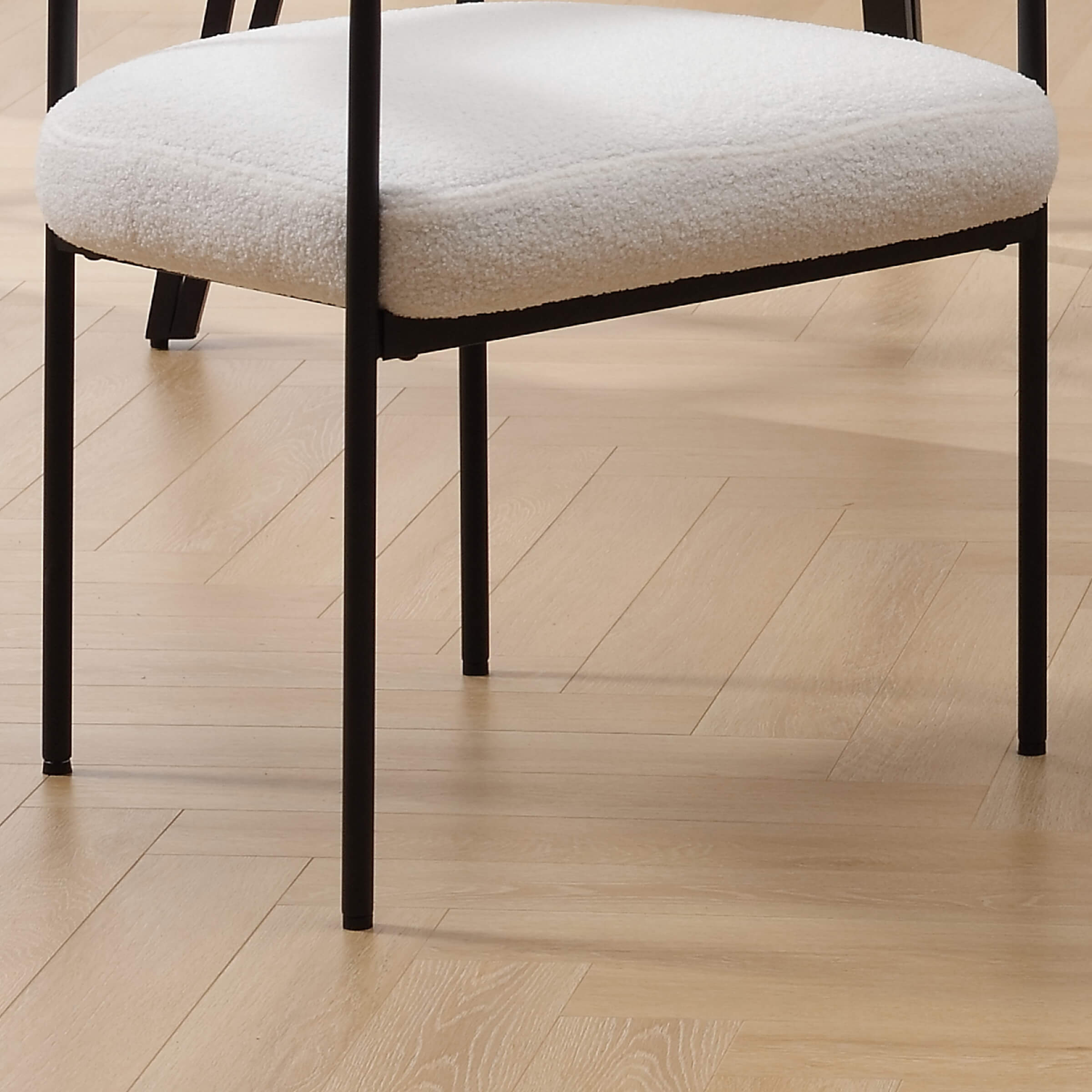 White seat with leg visible