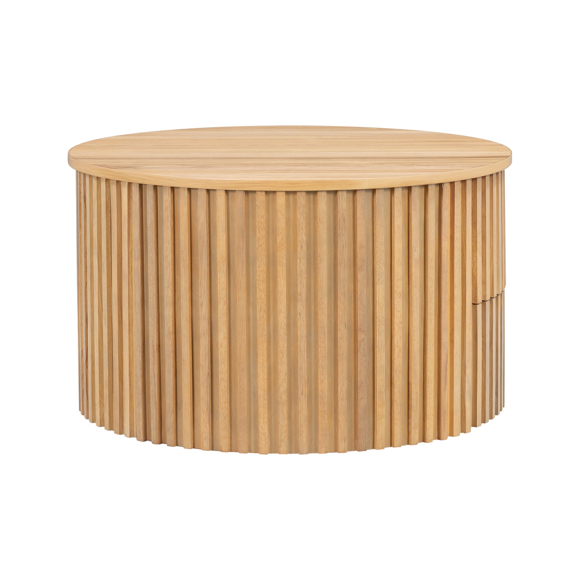 29.8" Round Lift Top Coffee Table with Storage & Fluted Base