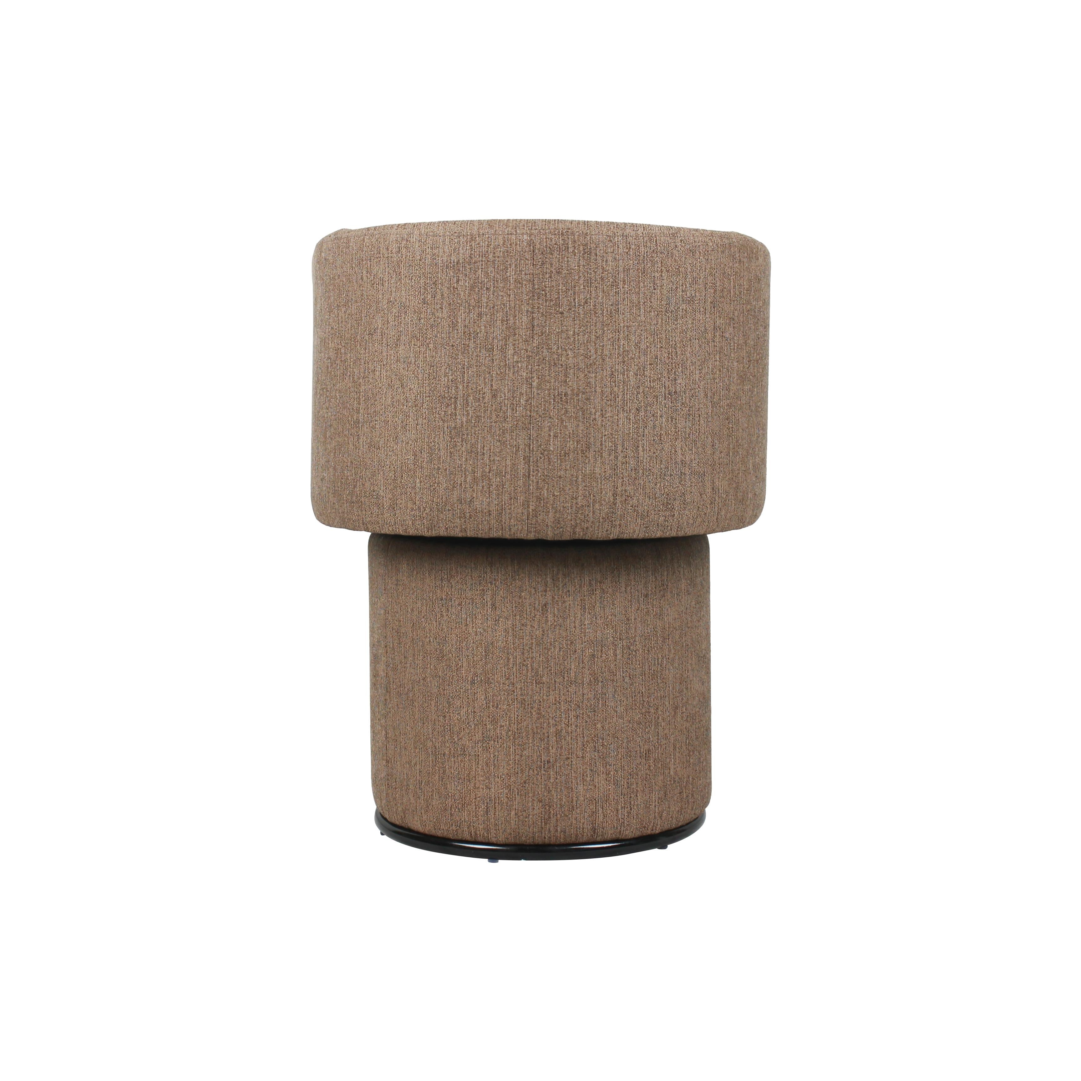 Modern Swivel Linen Dining Chair with Curved Bentwood Backrest