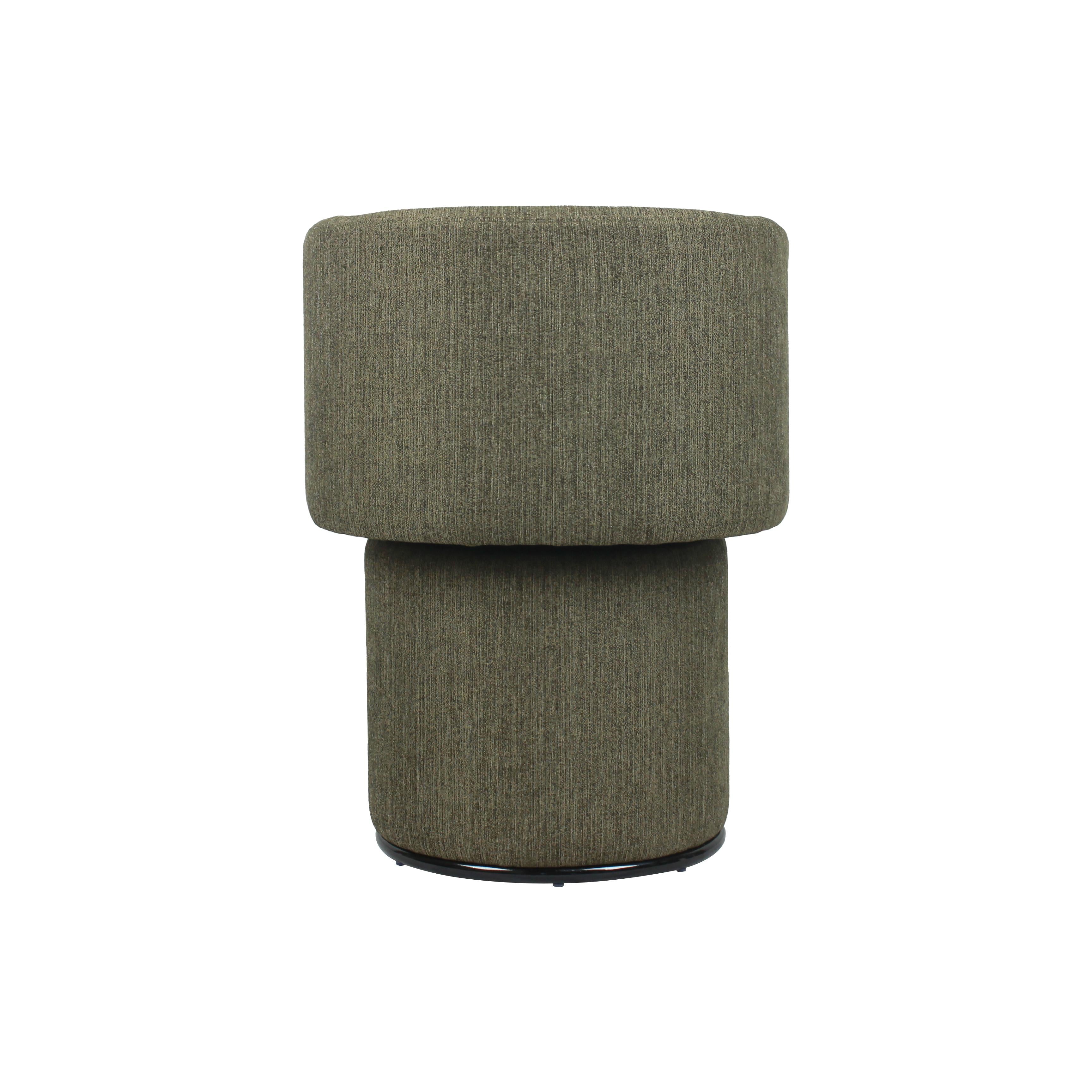 Modern Swivel Linen Dining Chair with Curved Bentwood Backrest