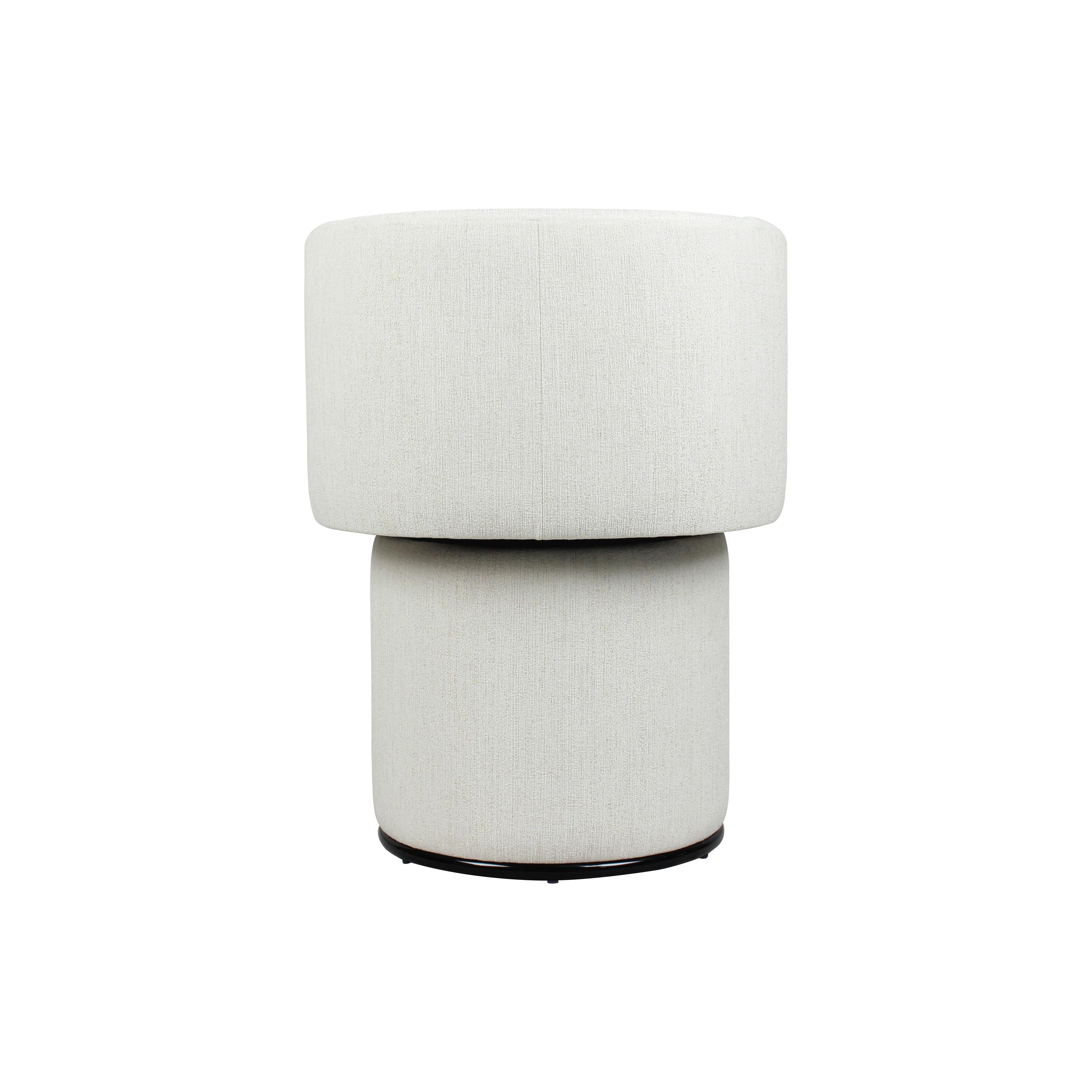 Modern Swivel Linen Dining Chair with Curved Bentwood Backrest