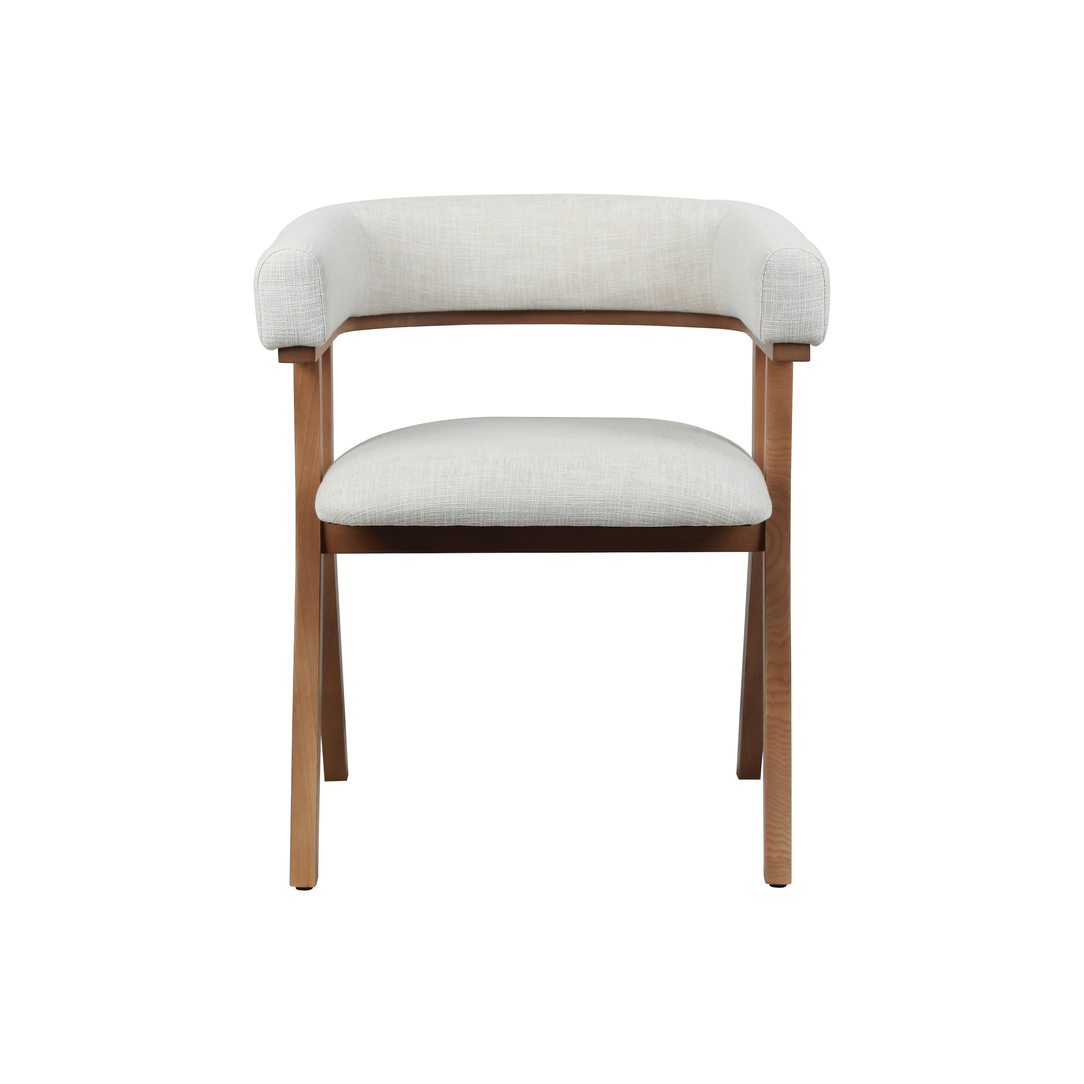 Modern Upholstered Dining Chairs Set of 2 with Solid Ash Wood Legs