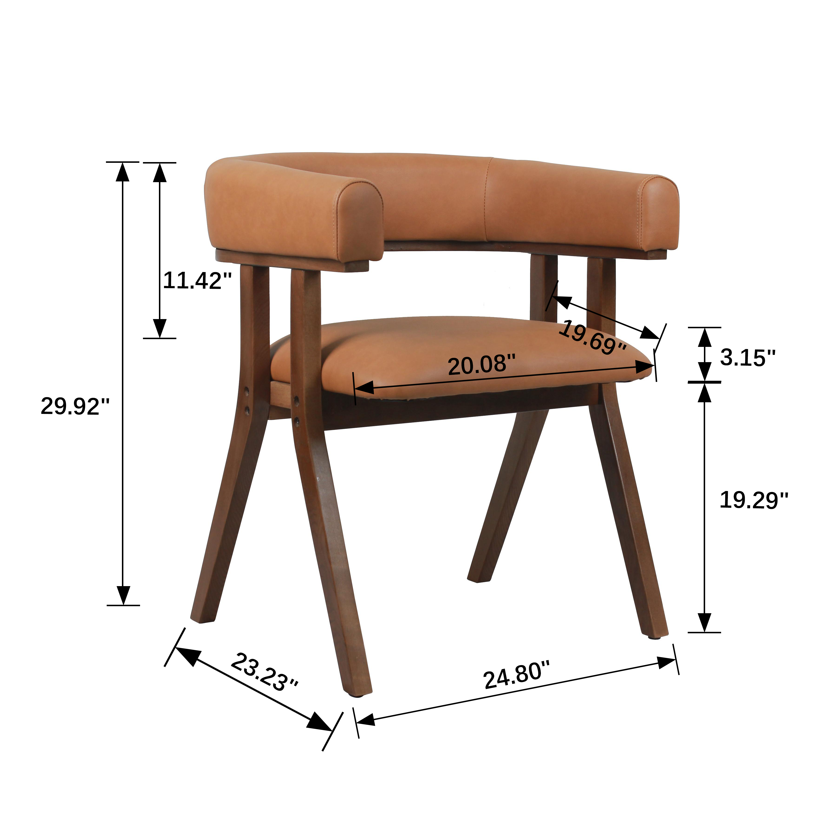 Modern Upholstered Dining Chairs Set of 2 with Solid Ash Wood Legs