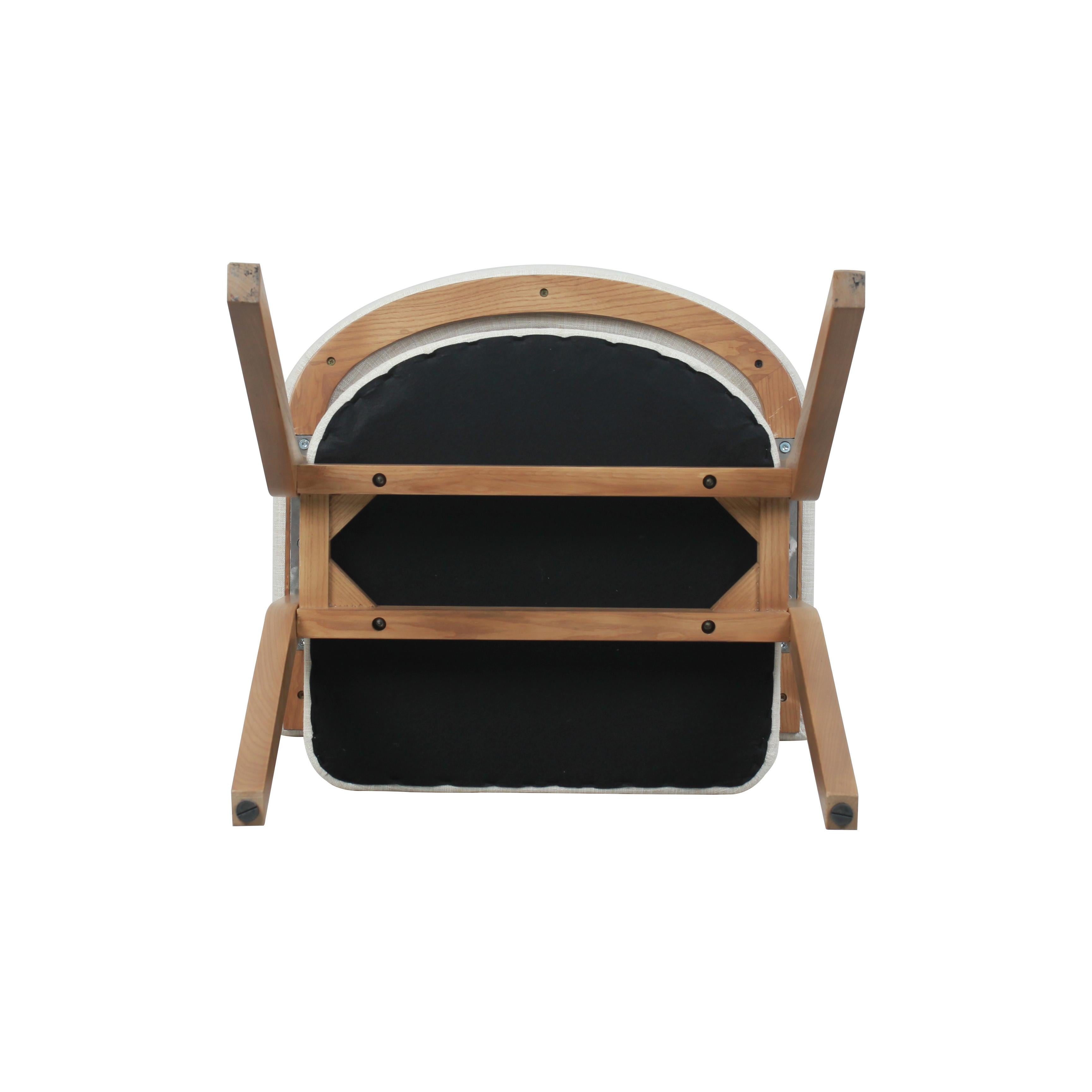 Modern Upholstered Dining Chairs Set of 2 with Solid Ash Wood Legs