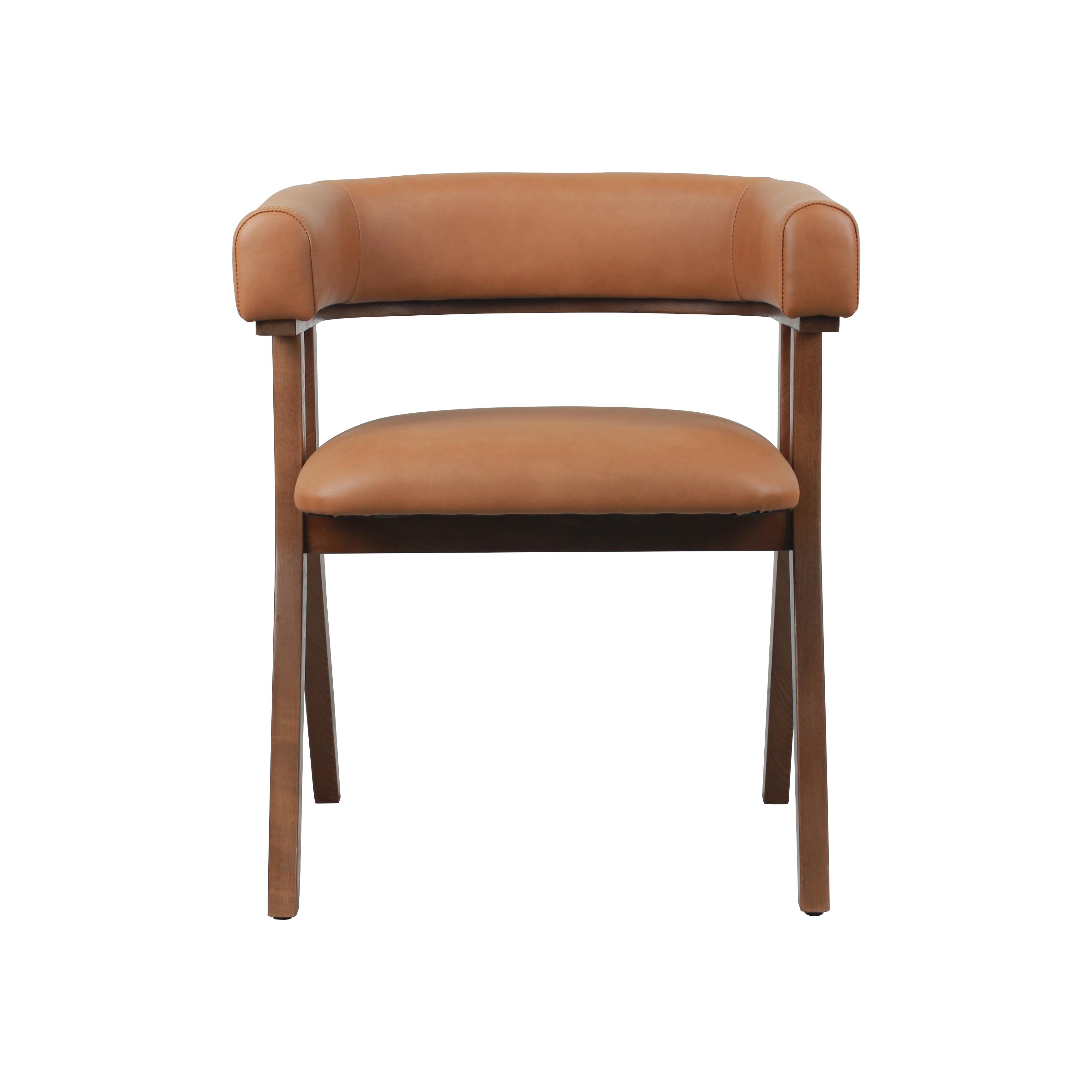 Modern Upholstered Dining Chairs Set of 2 with Solid Ash Wood Legs