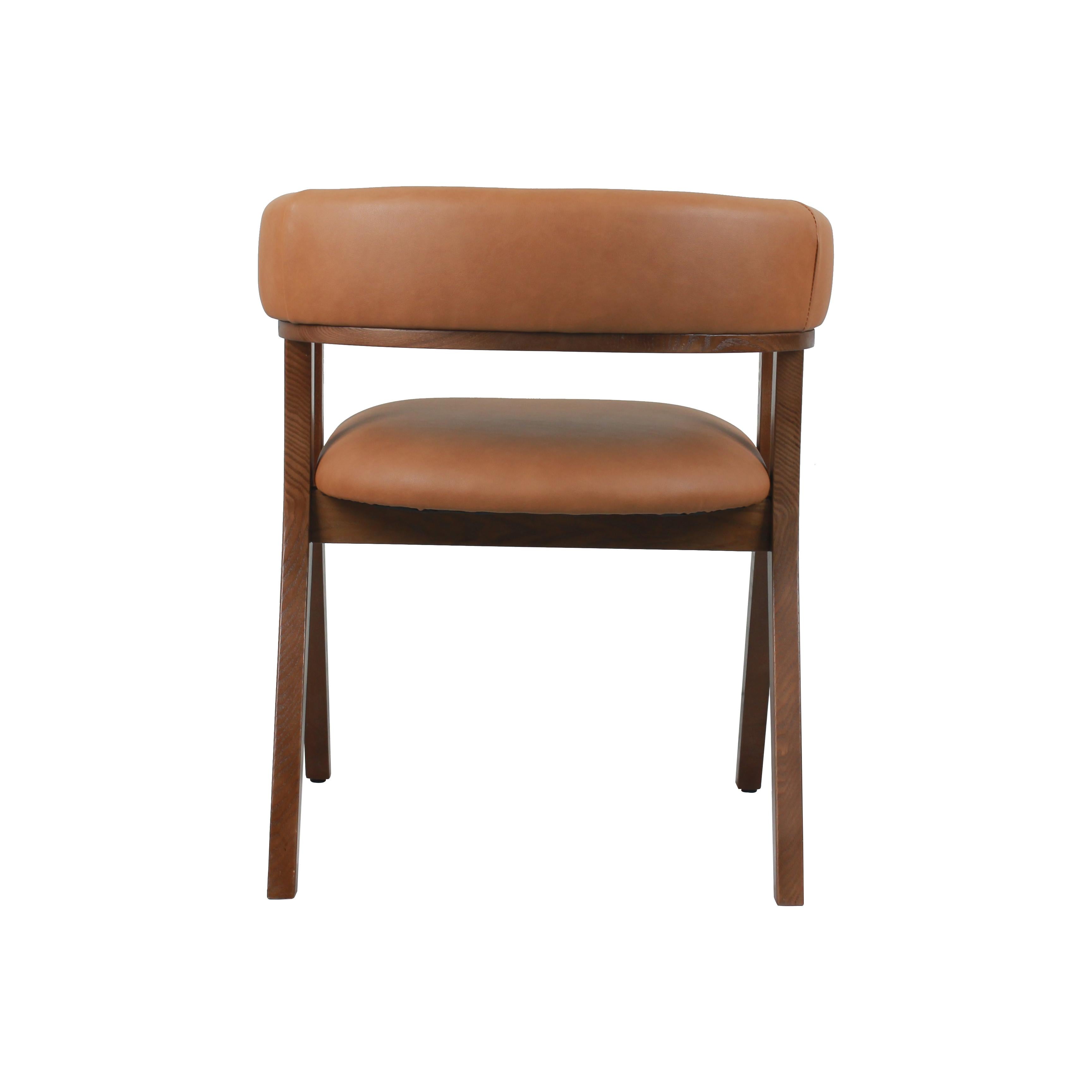 Modern Upholstered Dining Chairs Set of 2 with Solid Ash Wood Legs