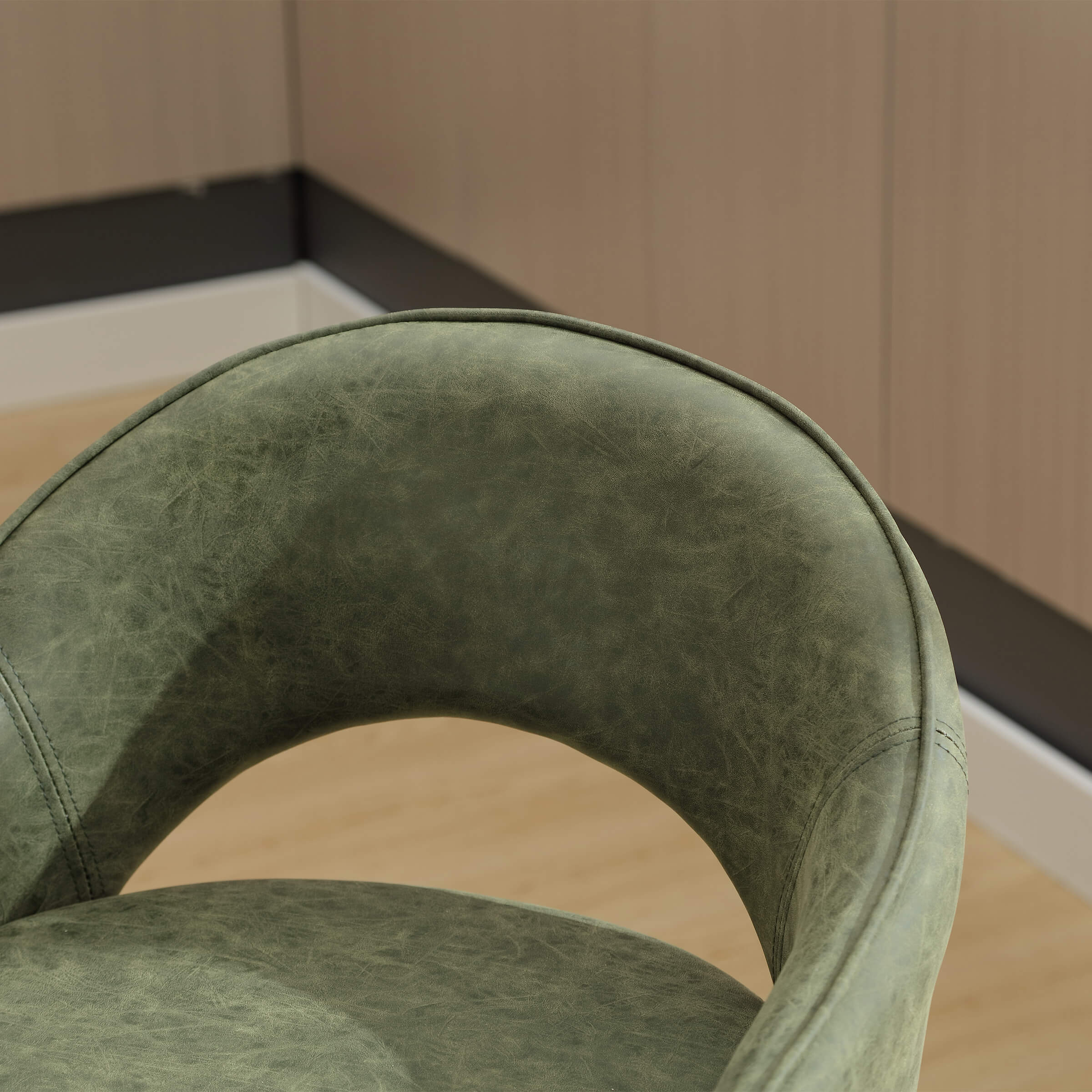 Close-up of green upholstery