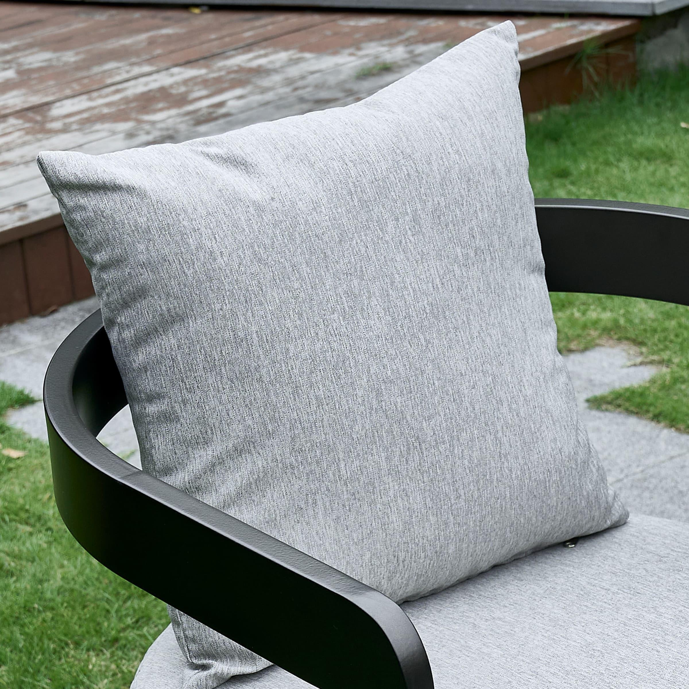 Grey cushion close-up