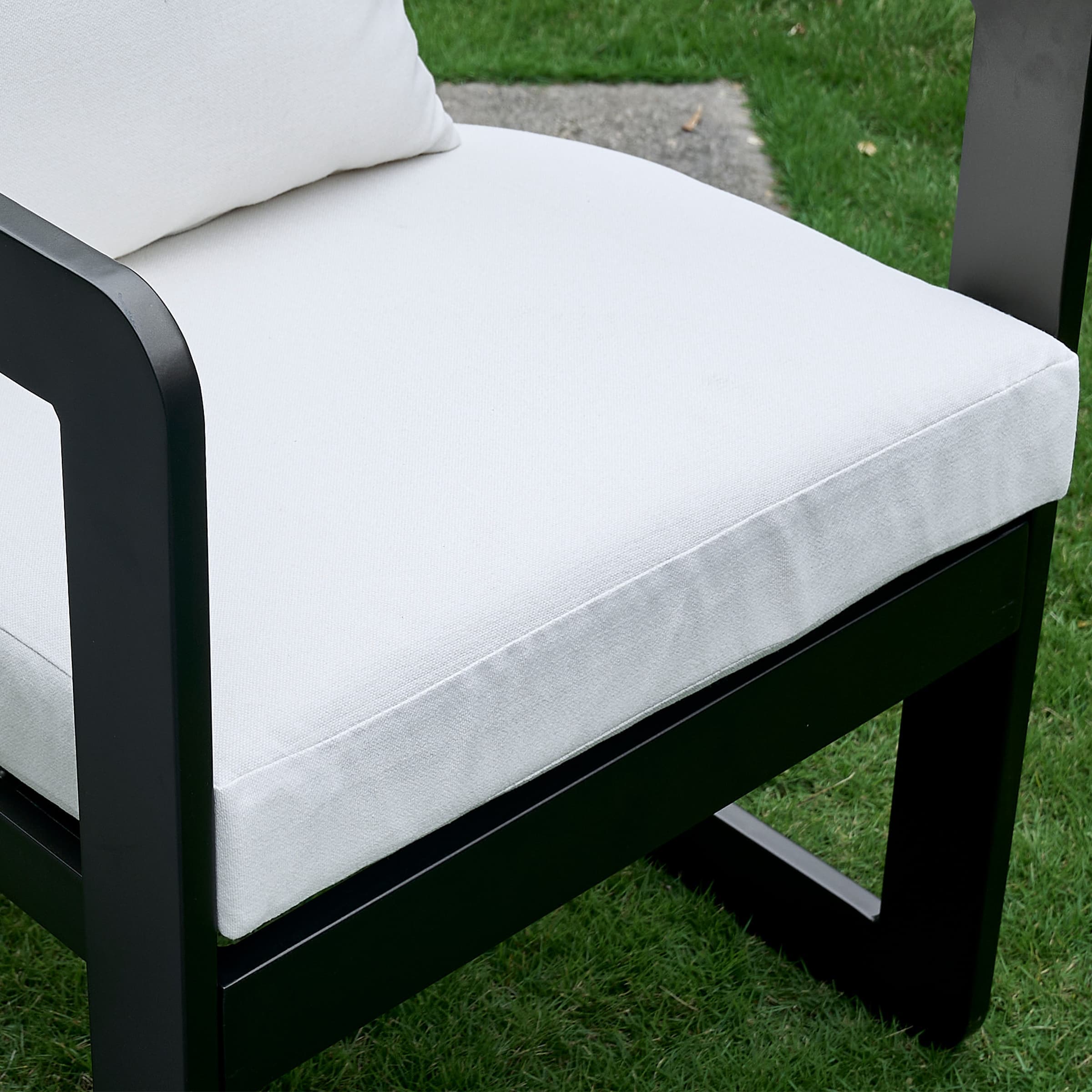 Cushion close-up on chair arm