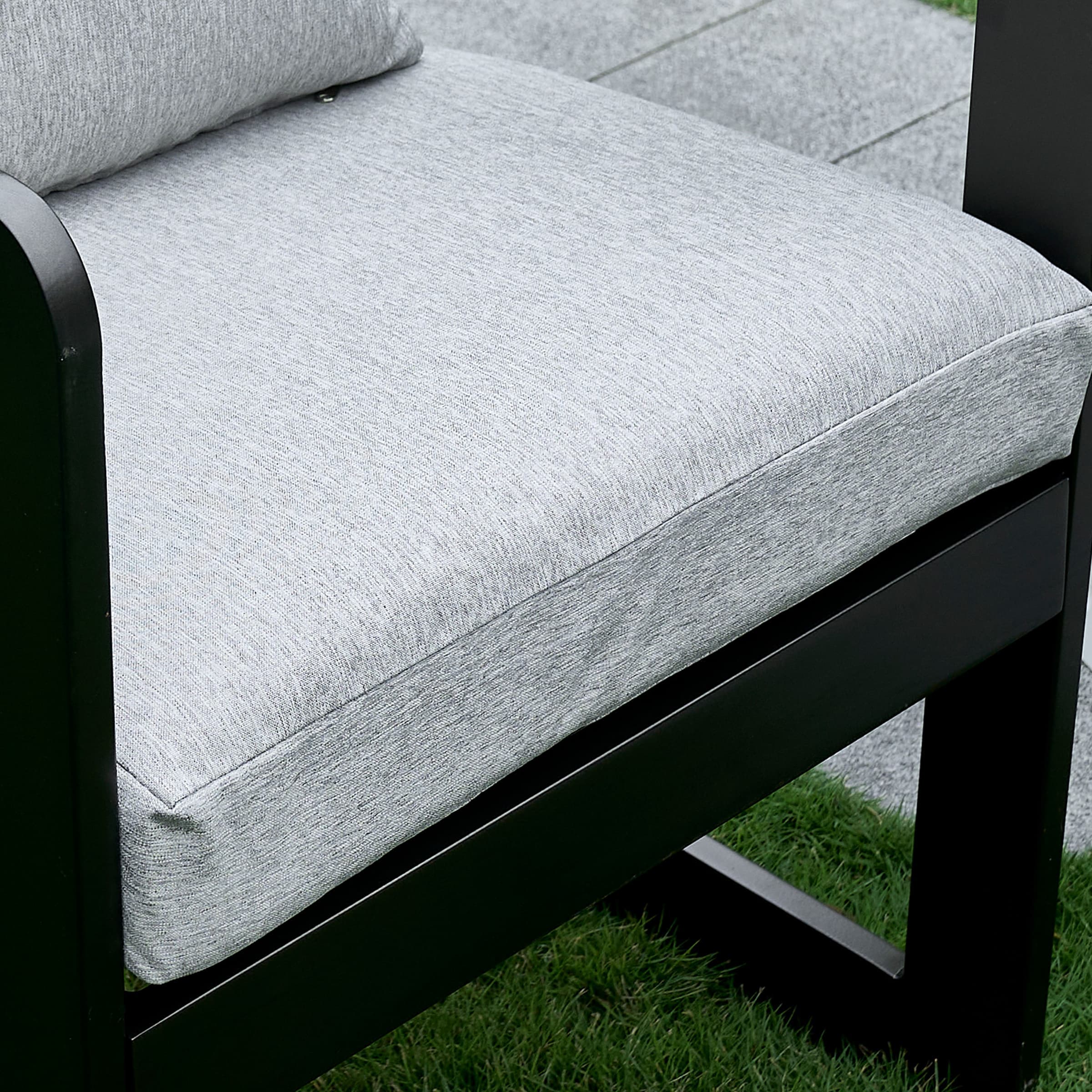 Grey chair cushion detail