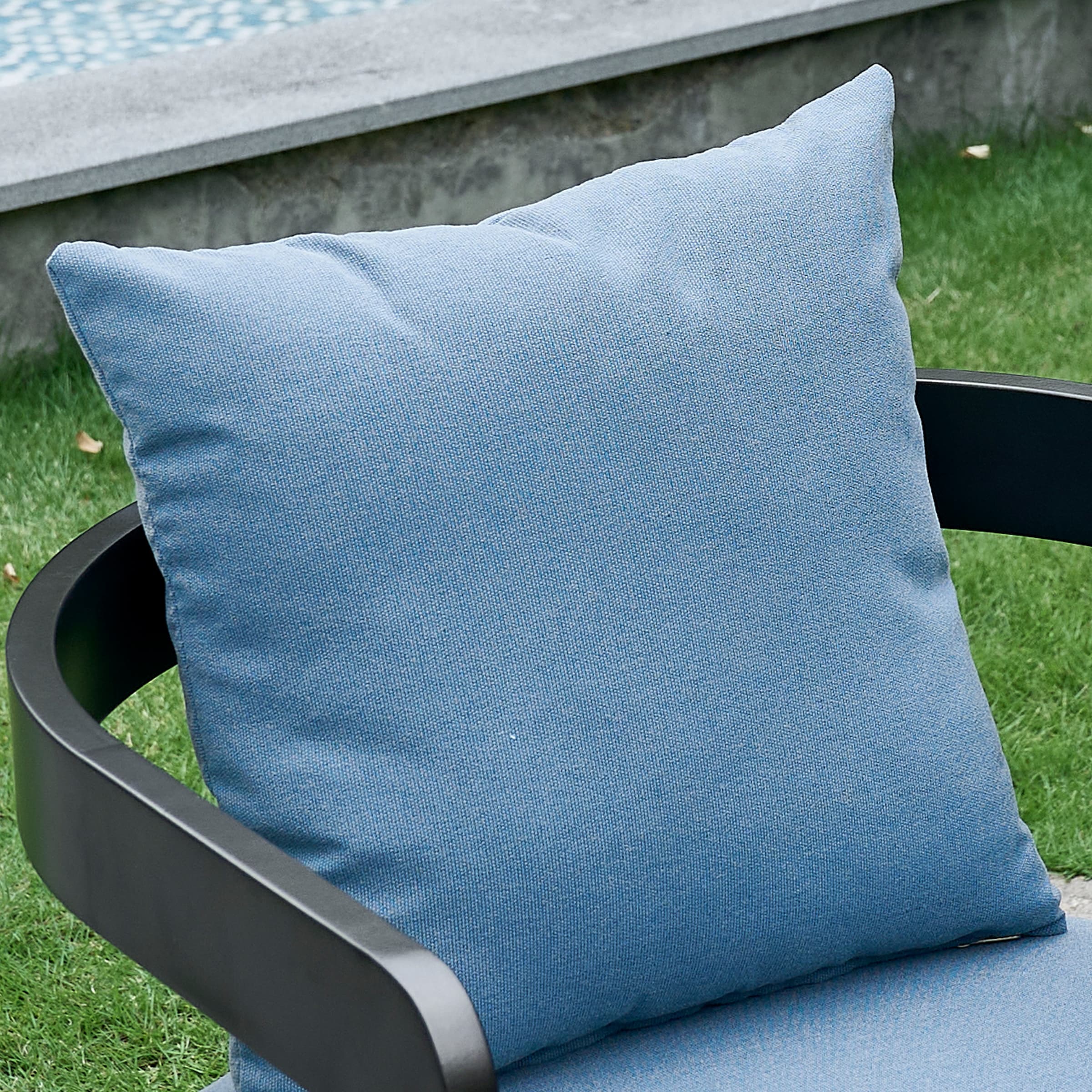 Blue pillow close-up