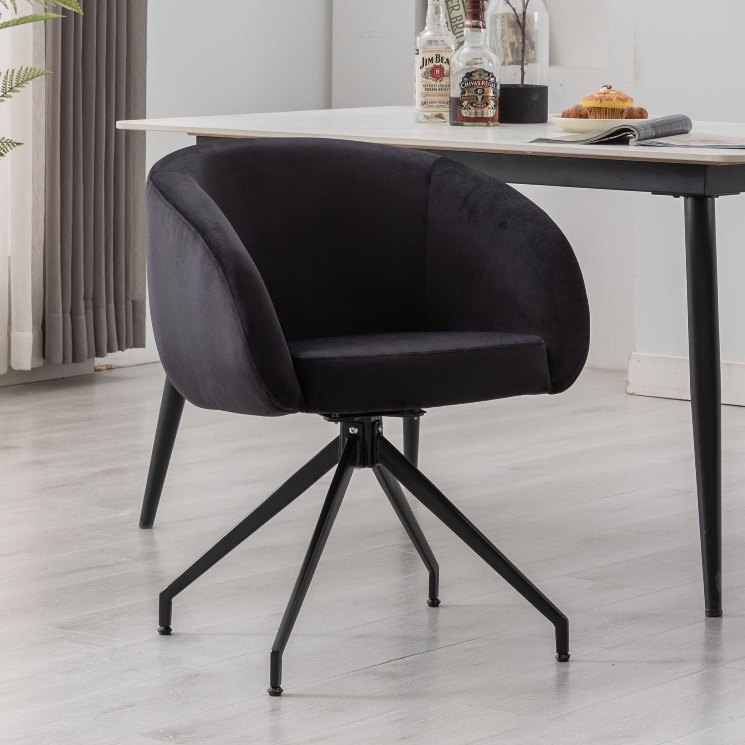ROCITY 20" Swivel Black Boucle Chair 1 PCS - 3094DC