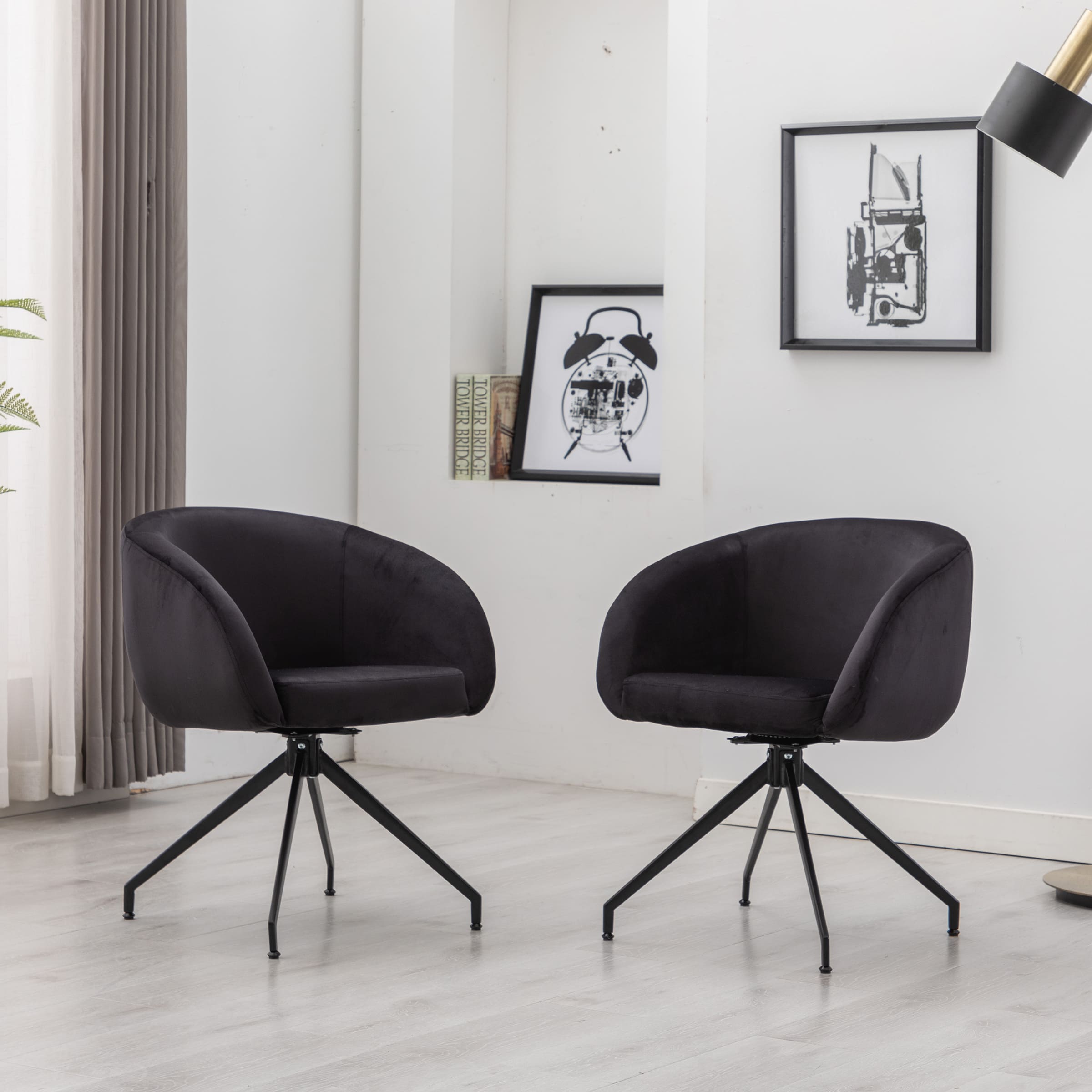 ROCITY 20" Swivel Black Boucle Chair 1 PCS - 3094DC