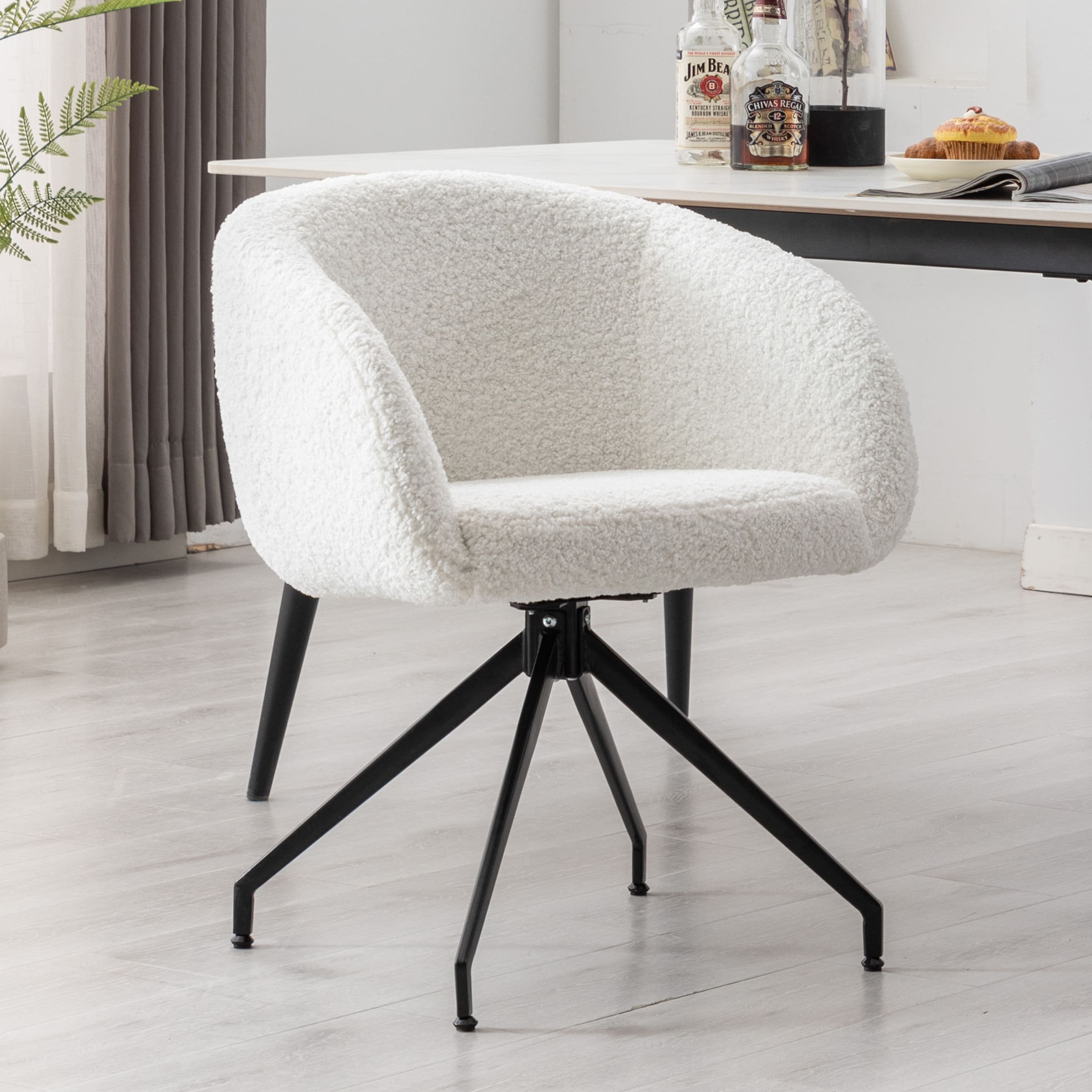ROCITY 20" Swivel Black Boucle Chair 1 PCS - 3094DC