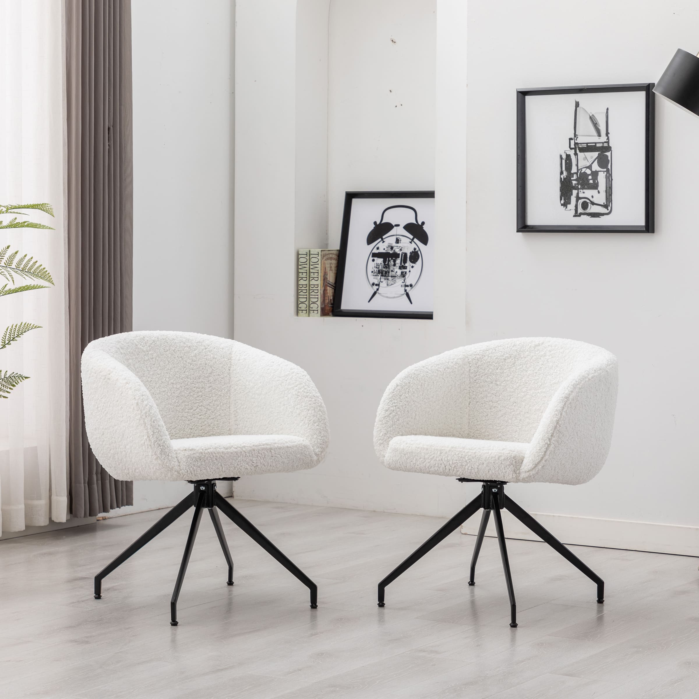 ROCITY 20" Swivel Black Boucle Chair 1 PCS - 3094DC