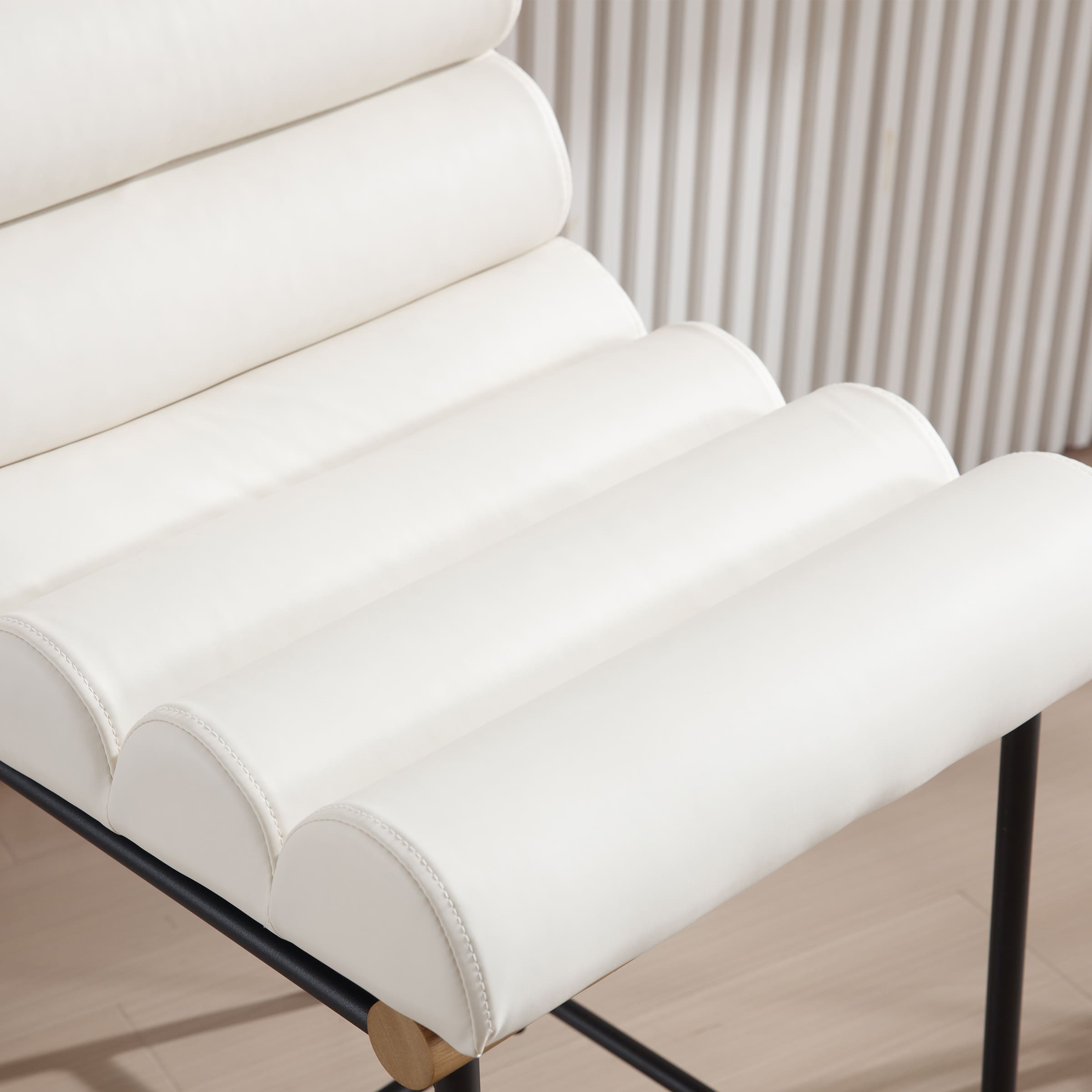 Close-up of white upholstery texture