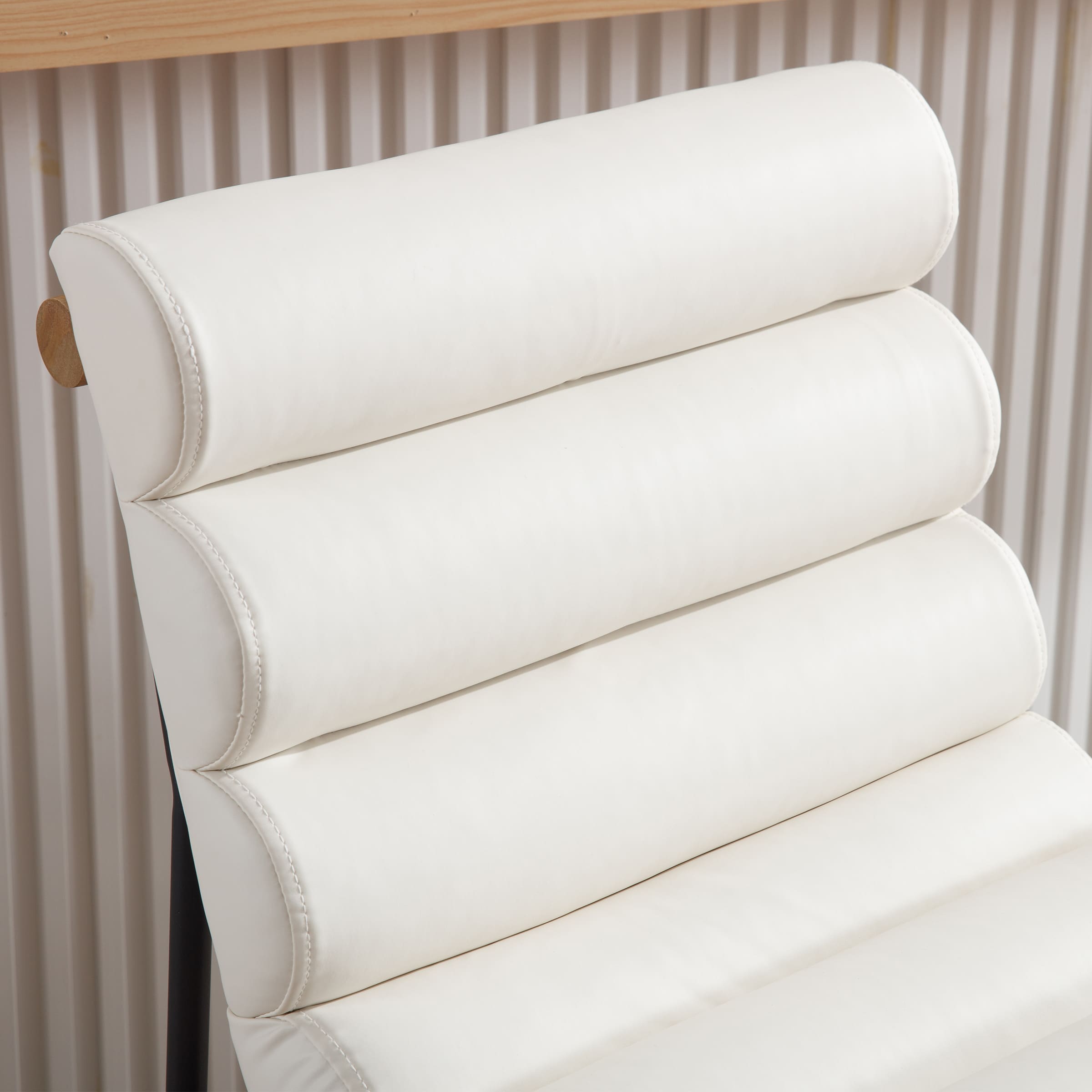 White stool backrest close-up