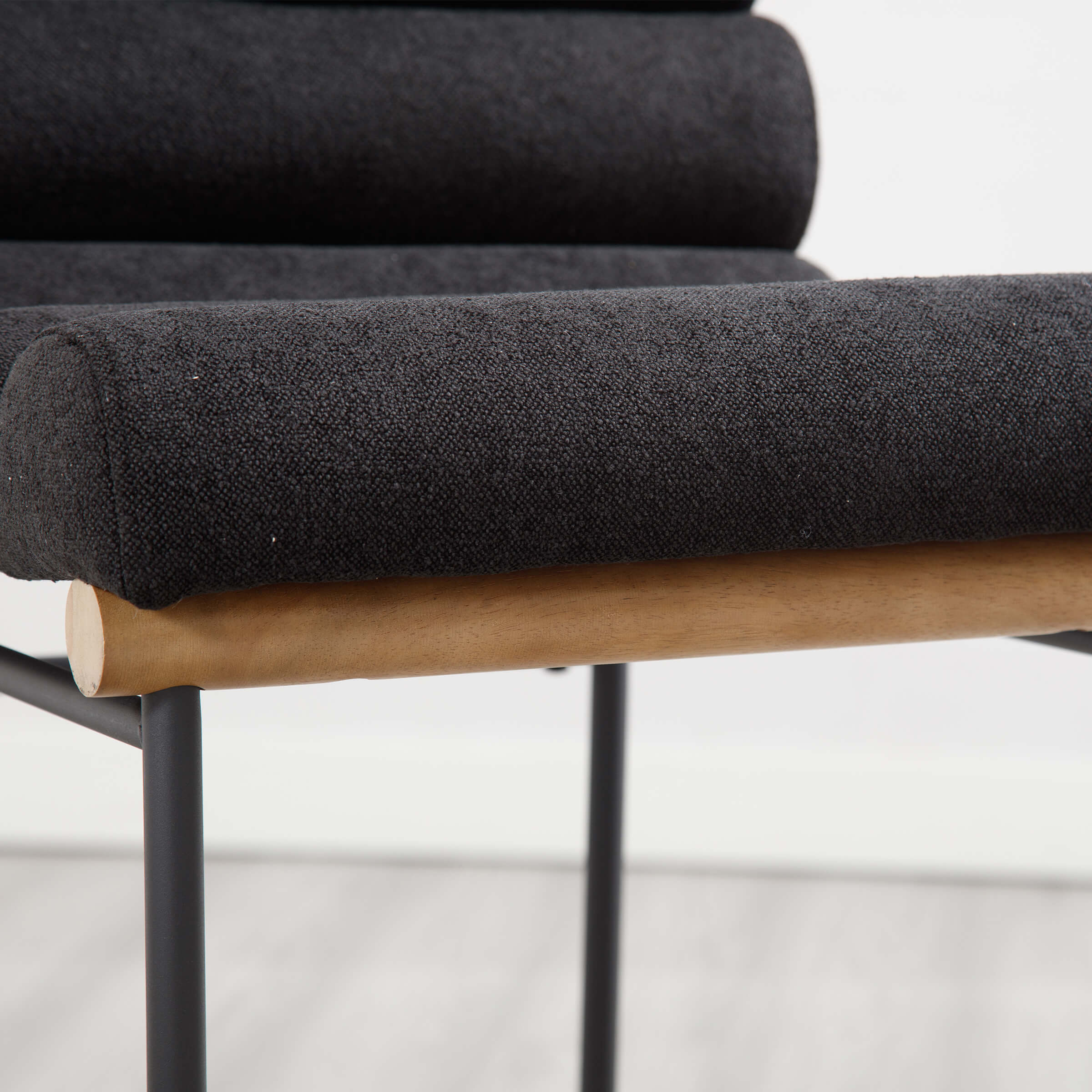 Close-up of black upholstery fabric