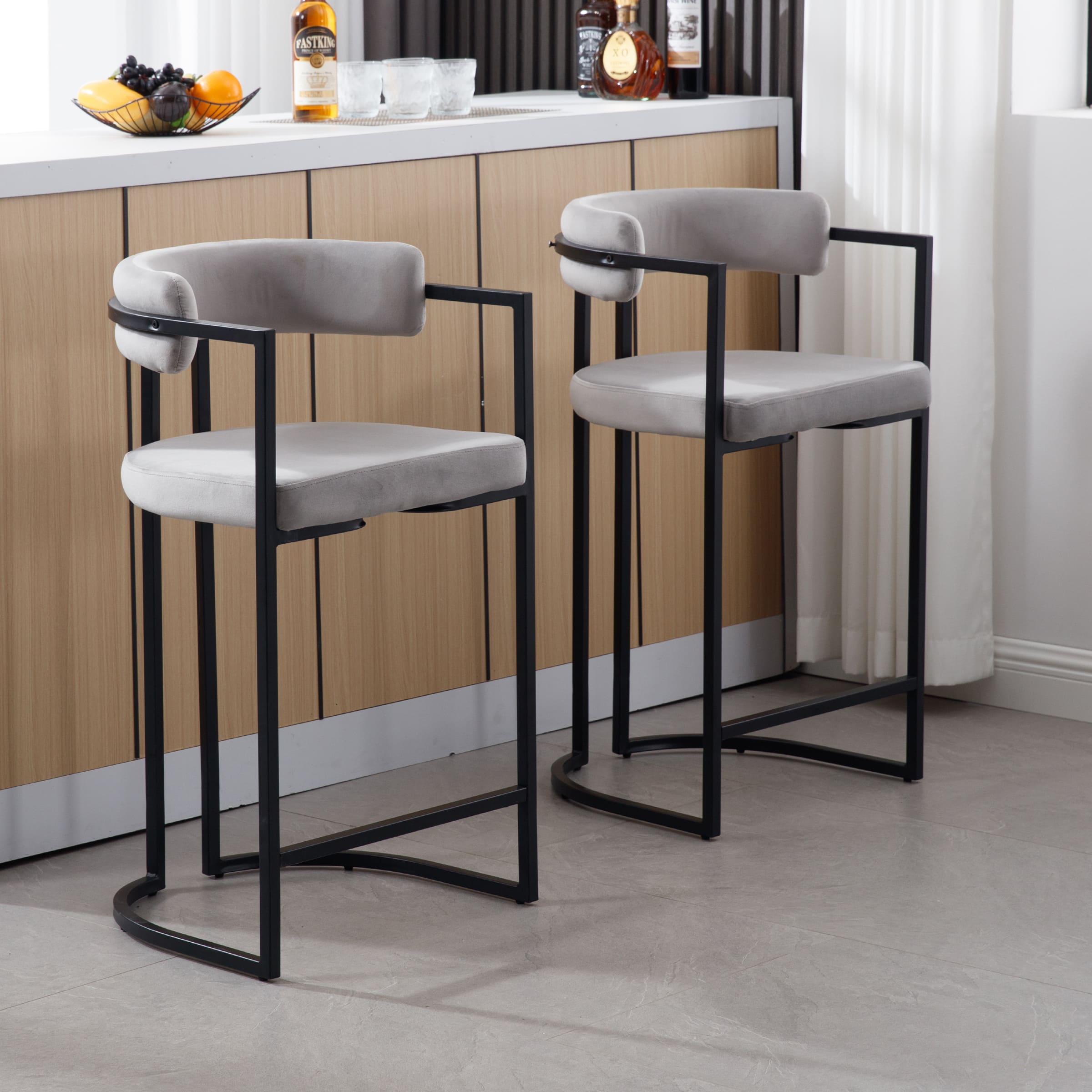 ROCITY 26"H & 30"H Industrial Counter & Bar Stools Set of 2 - X323