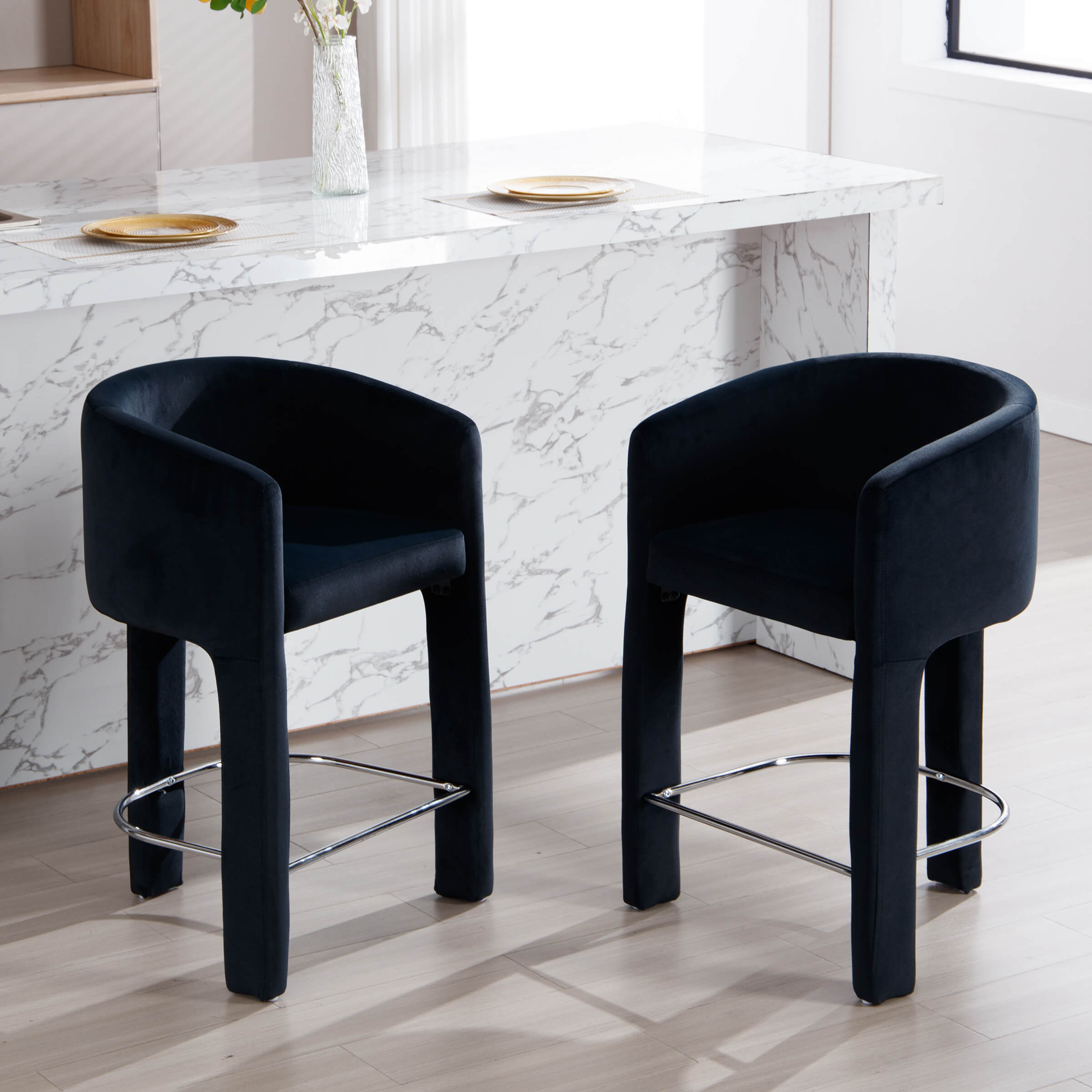 ROCITY 26'' Barrel Counter Stools 1 PCS - 55012CS