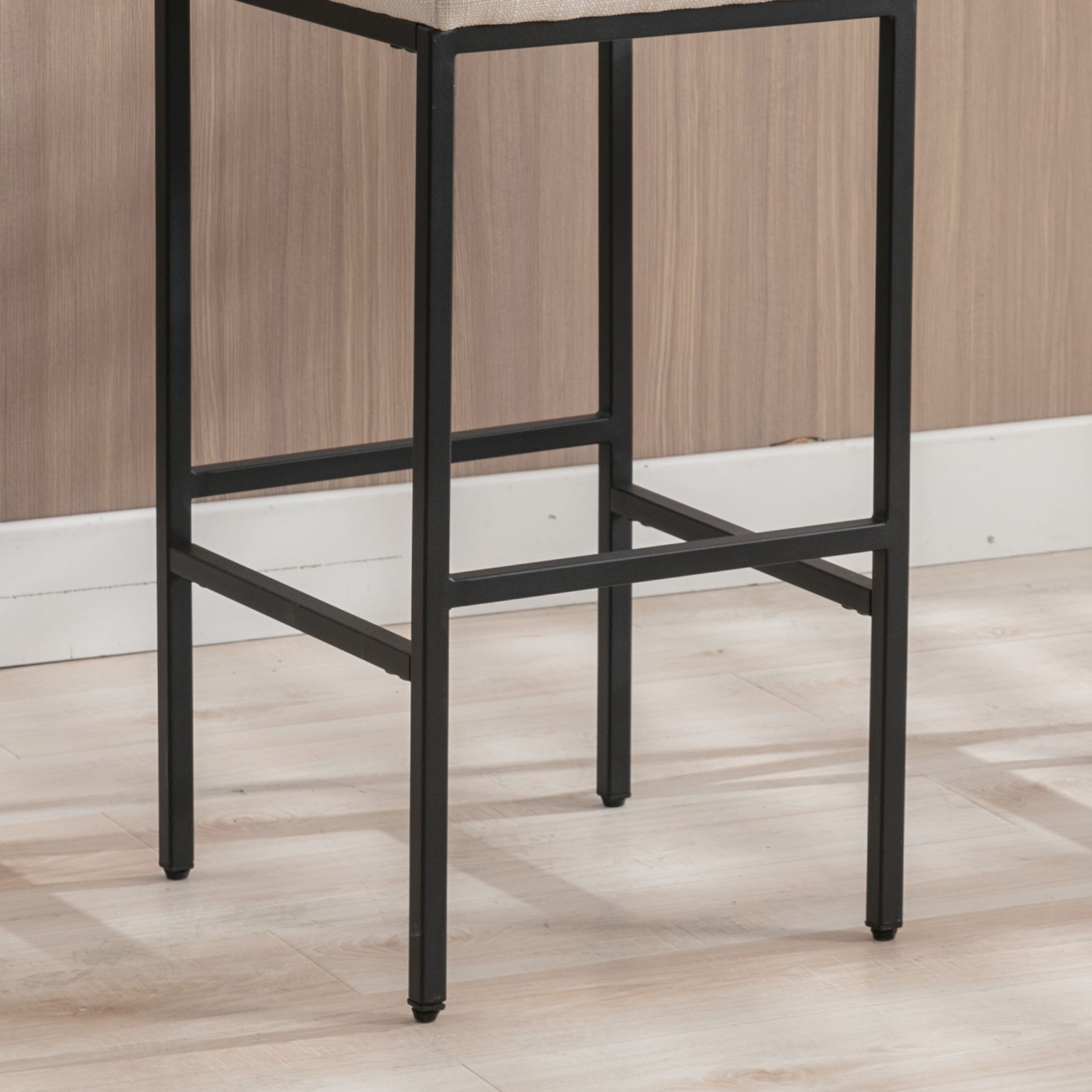 Two bar stools shown from back and side