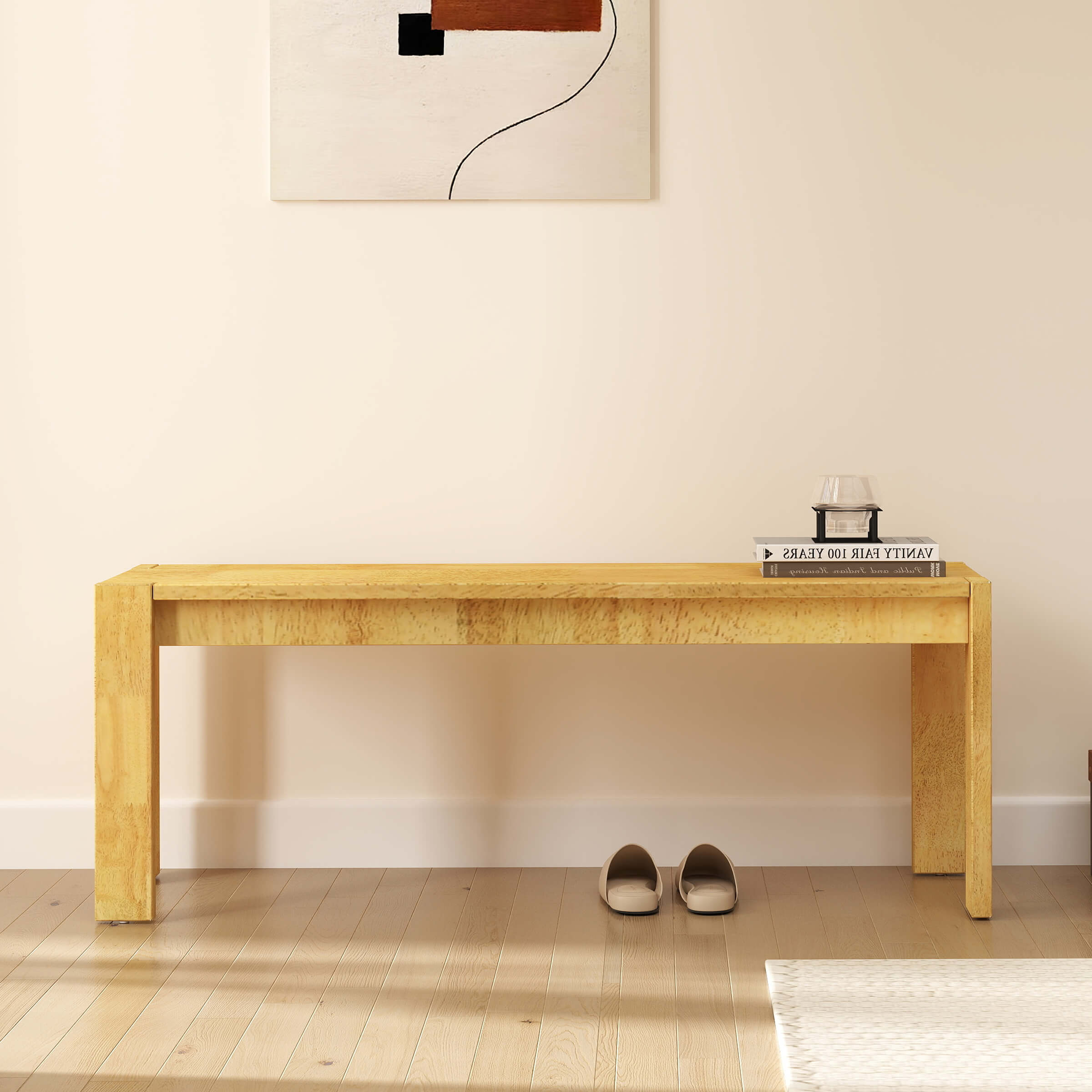 Bench in entry with shoes