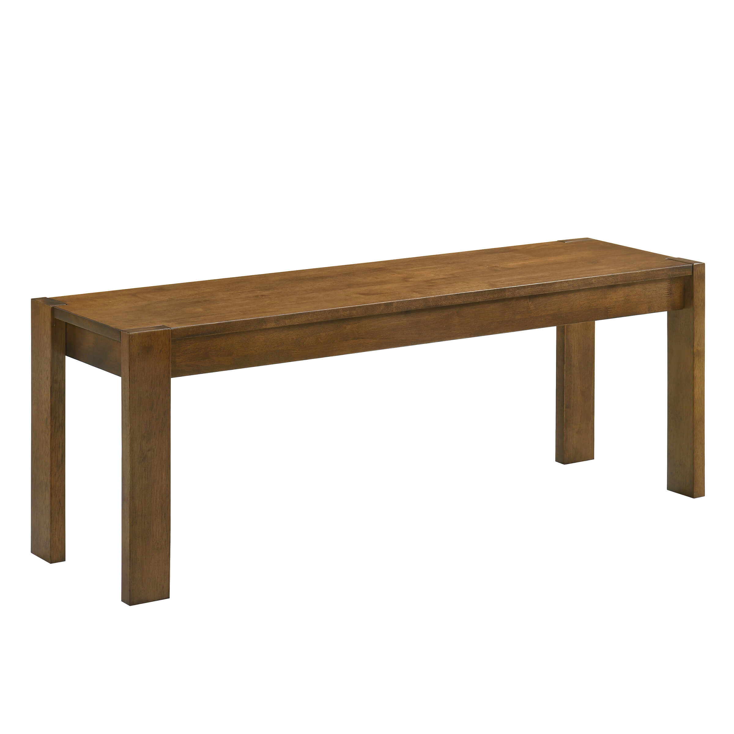Bench with long rectangular top and thick legs