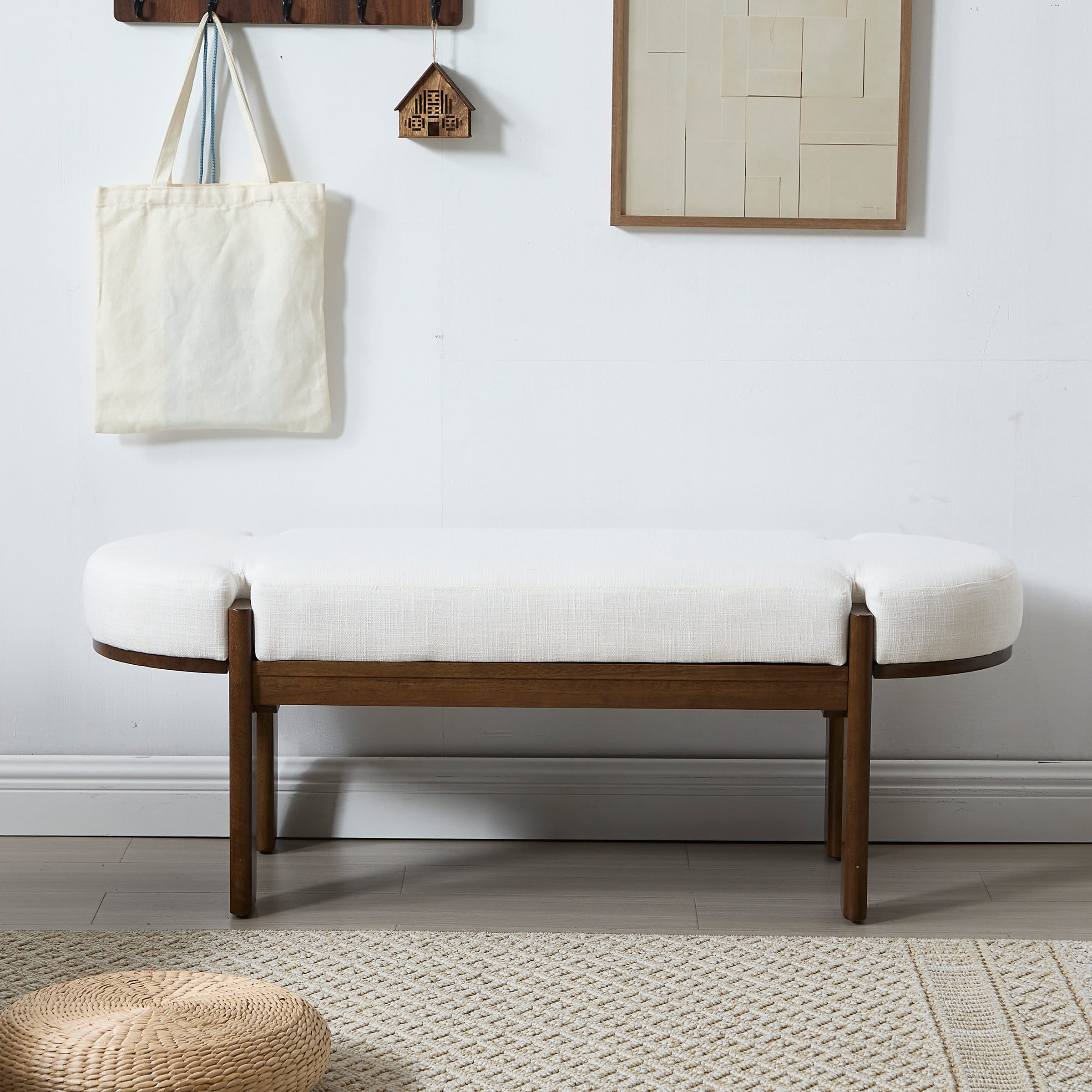 ROCITY 49 Inch Modern Wood End of Bed Bench - 2656BH