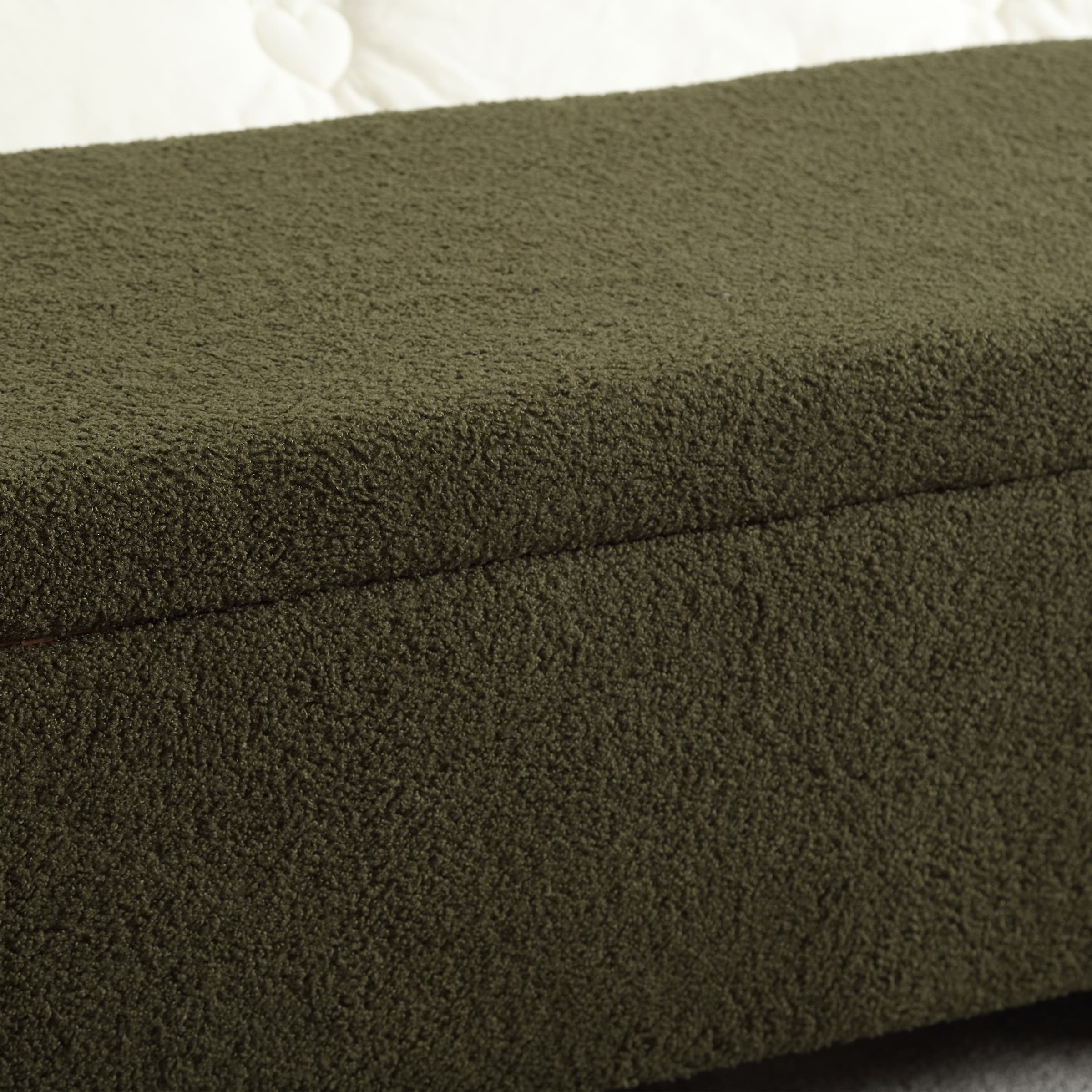 Close-up of sherpa boucle fabric texture