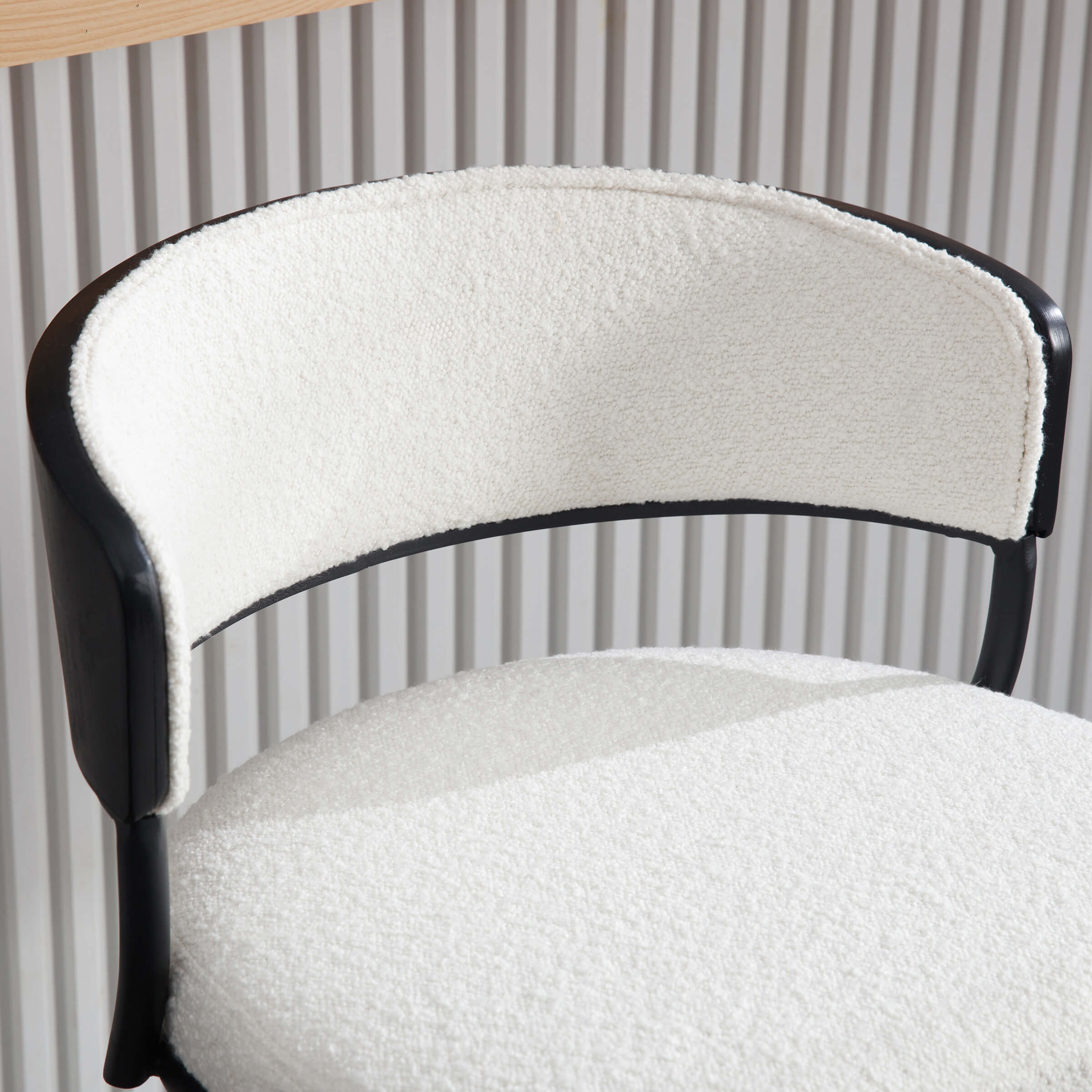 Back and armrest view of chair