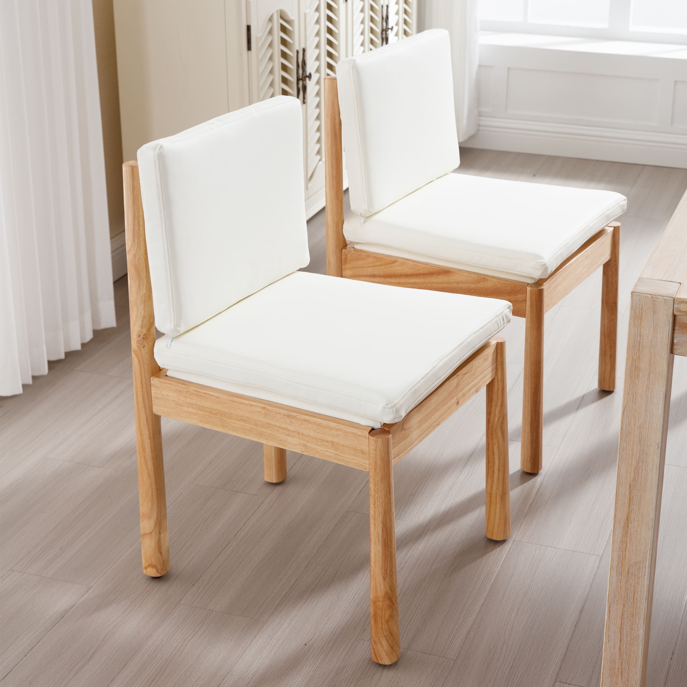 Armless Wood Dining Chairs Set of 2 - 1965DC