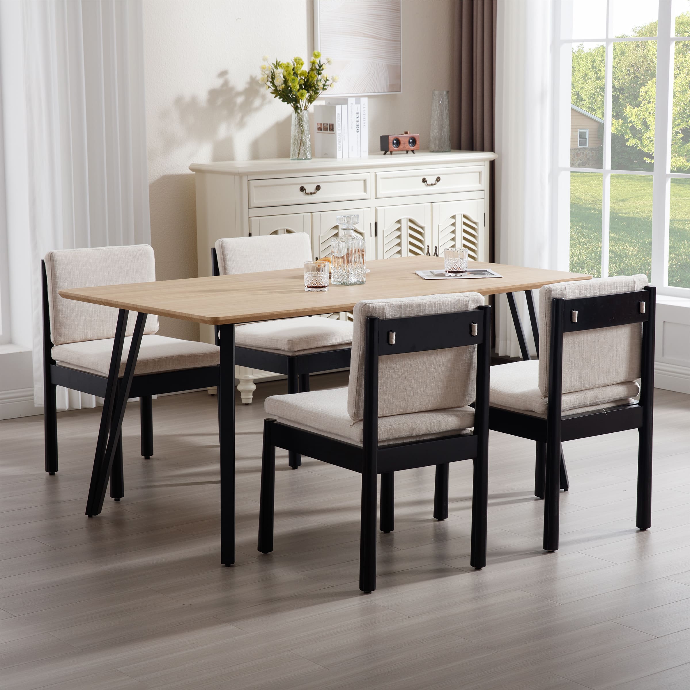 ROCITY Armless Wood Dining Chairs Set of 2 - 1965DC