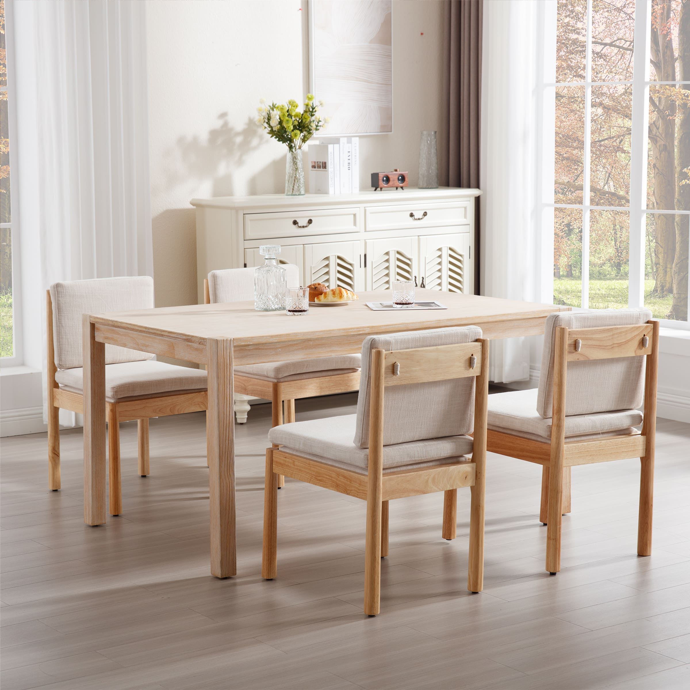 Armless Wood Dining Chairs Set of 2 - 1965DC