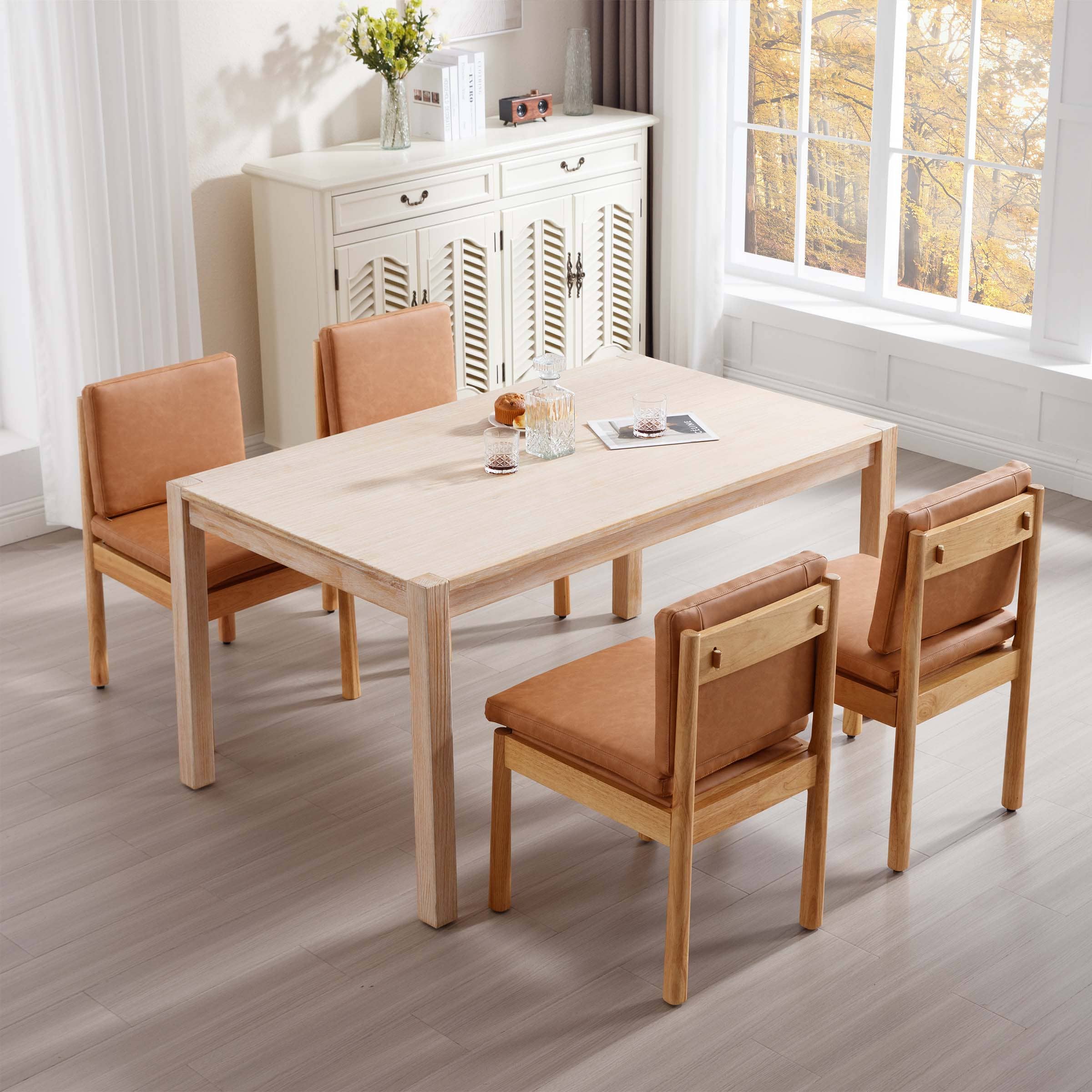ROCITY Armless Wood Dining Chairs Set of 2 - 1965DC