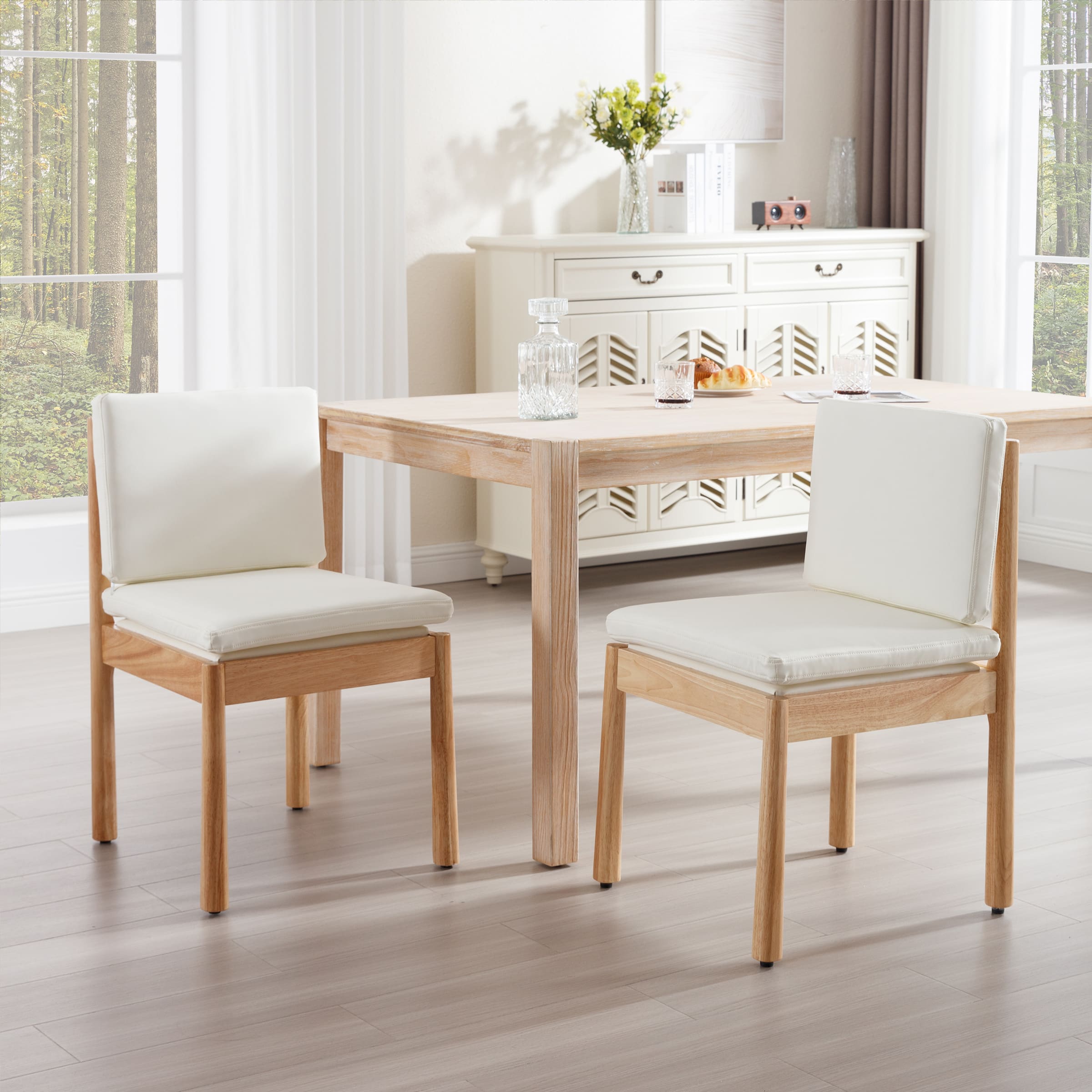 ROCITY Armless Wood Dining Chairs Set of 2 - 1965DC
