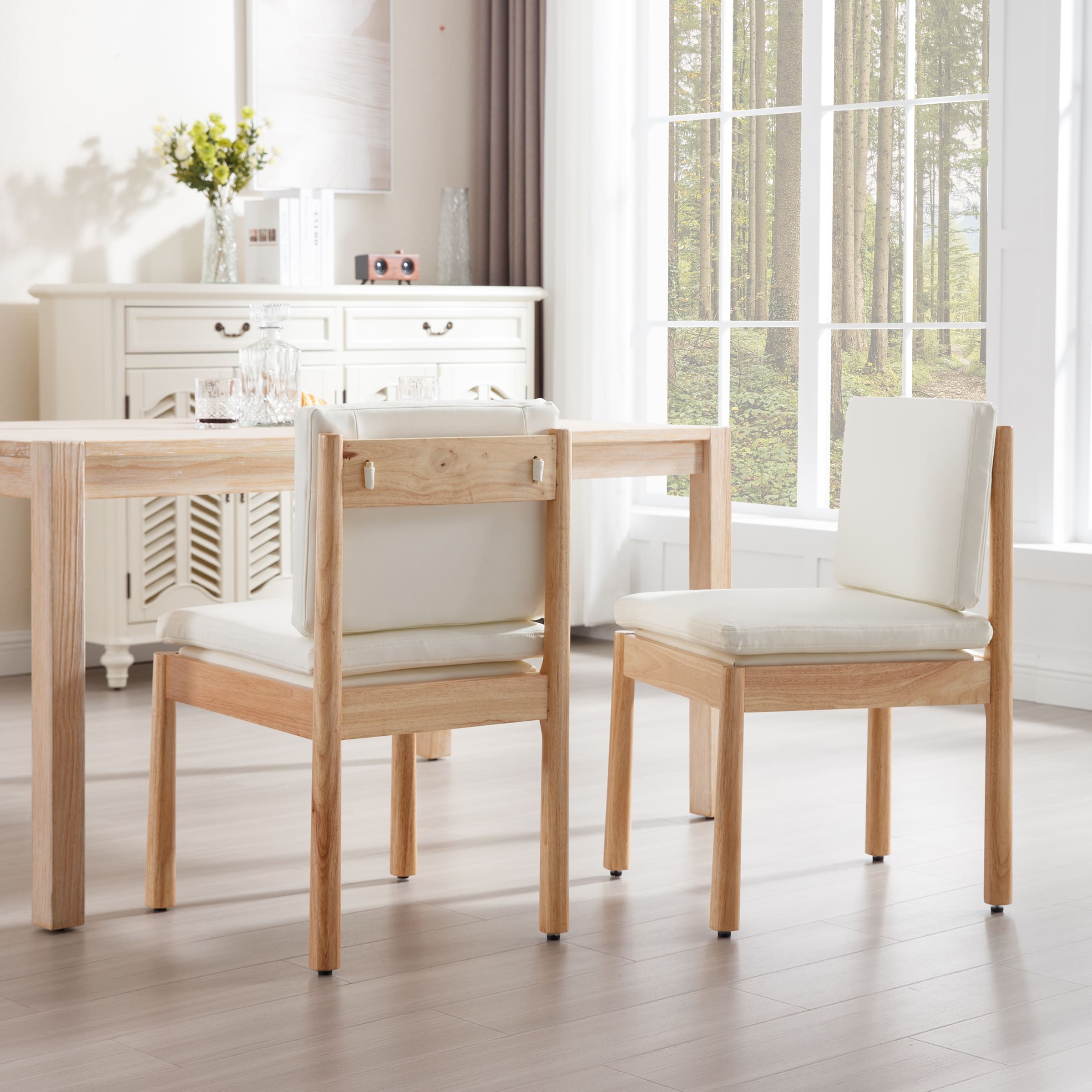 ROCITY Armless Wood Dining Chairs Set of 2 - 1965DC