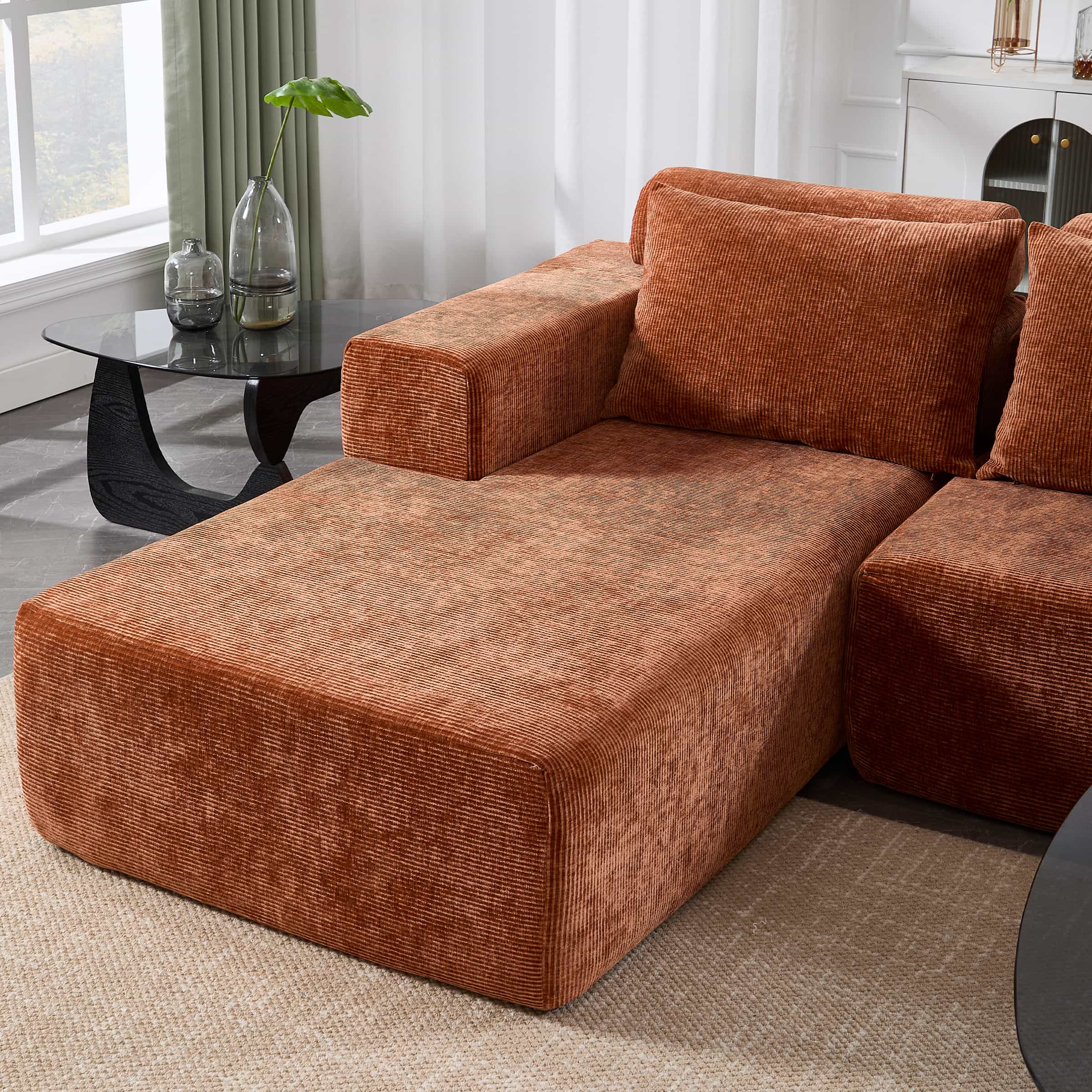 ROCITY Chenille Cloud Couch L-Shaped Sofa with Left Chaise - XXX20SF