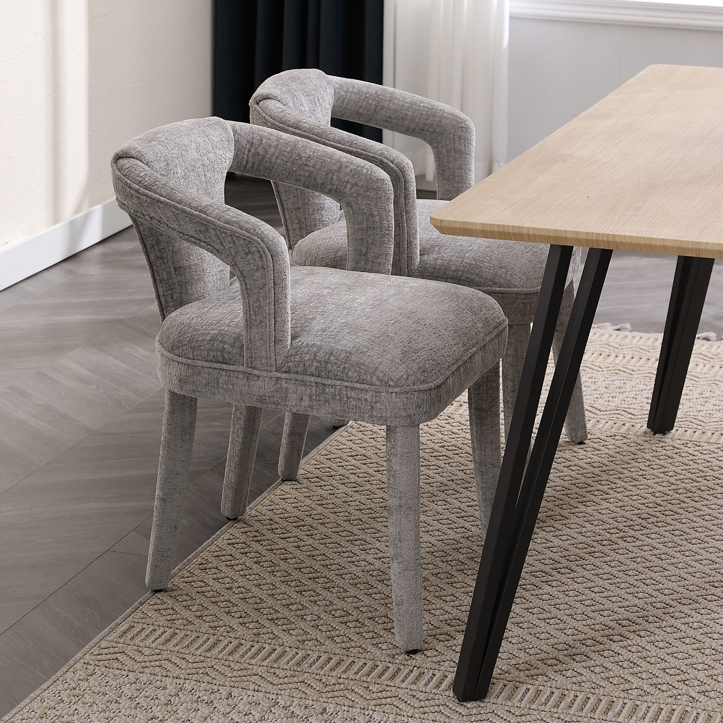 ROCITY Curved Back  Dining Room Chairs Set of 2 - 10030DC