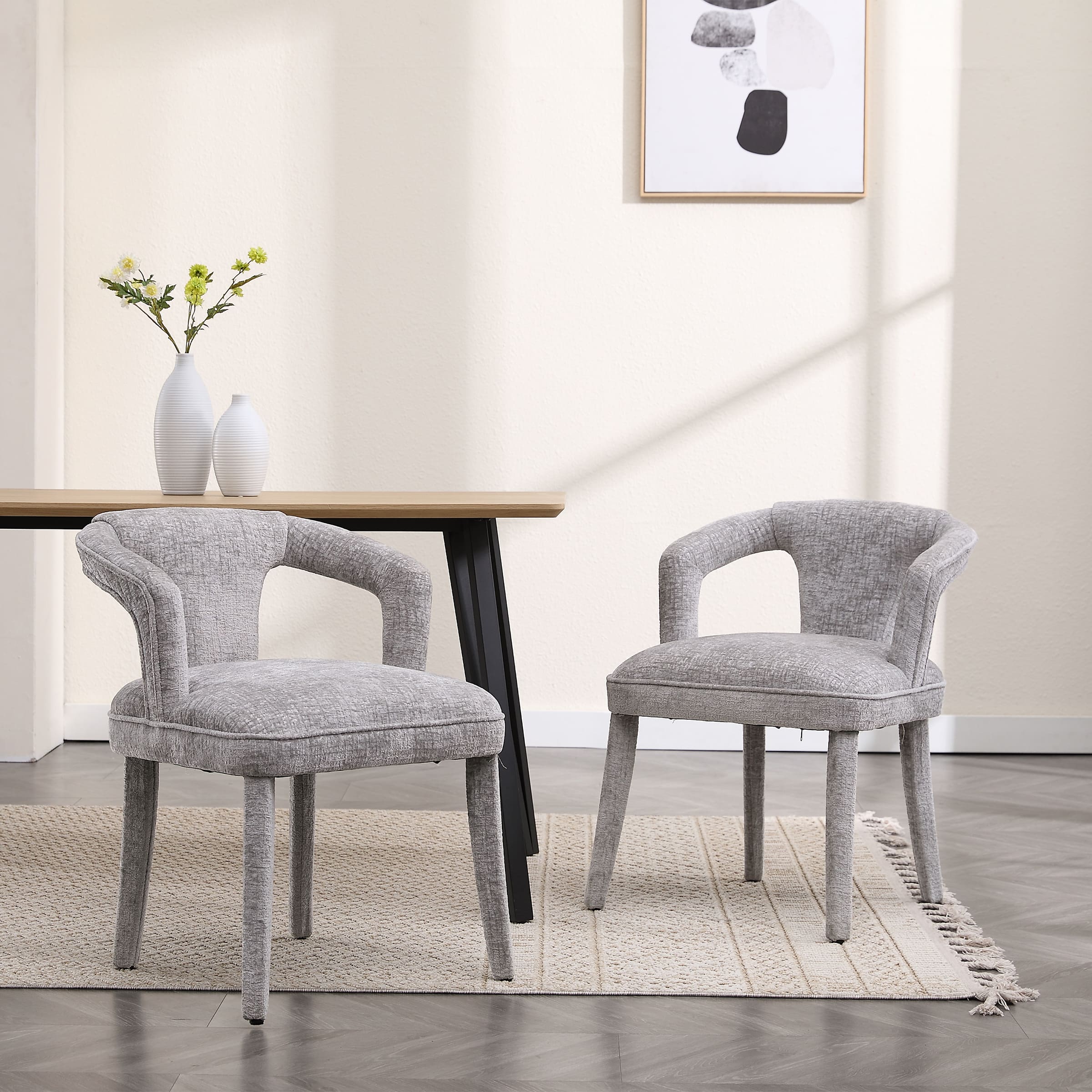 ROCITY Curved Back  Dining Room Chairs Set of 2 - 10030DC