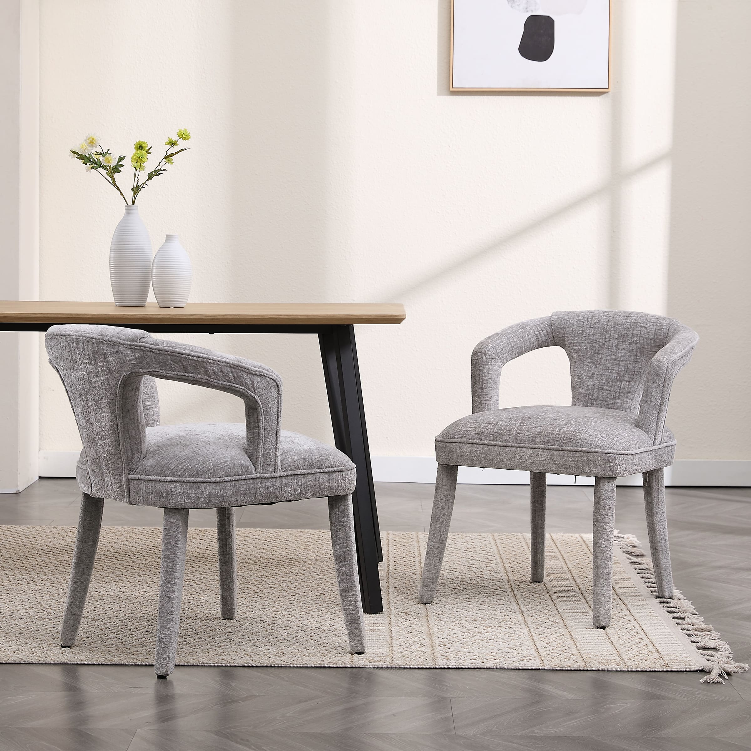 ROCITY Curved Back  Dining Room Chairs Set of 2 - 10030DC