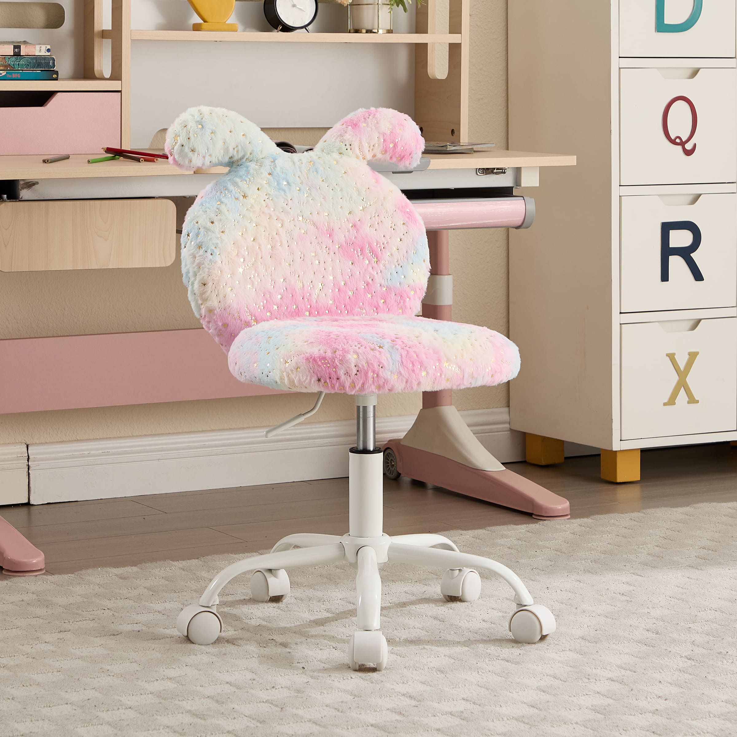 ROCITY Cute Bunny Ear Backrest Kids Desk Chairs - 4001KC