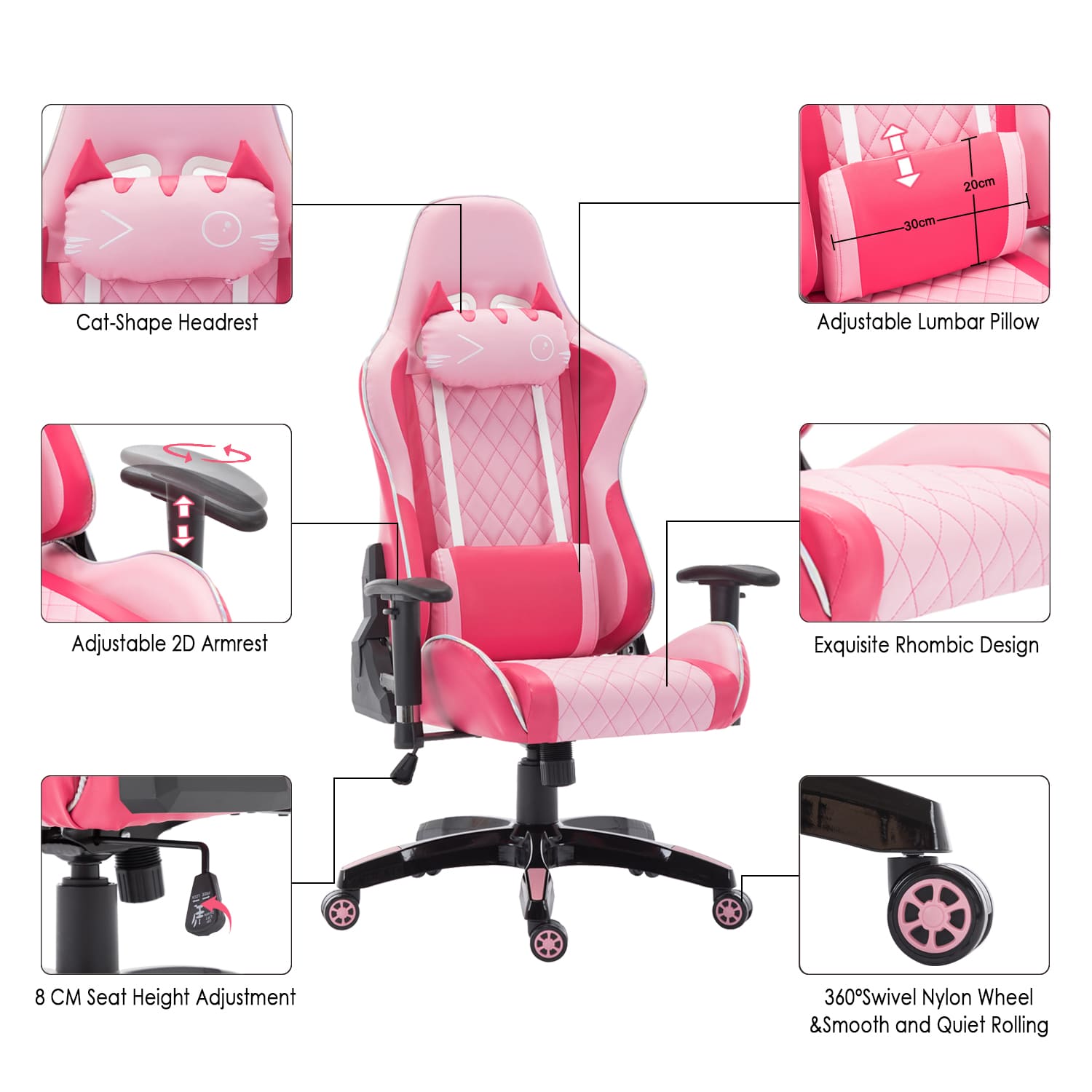 ROCITY Reclining PC Gaming Chair 1 PCS - X148OC