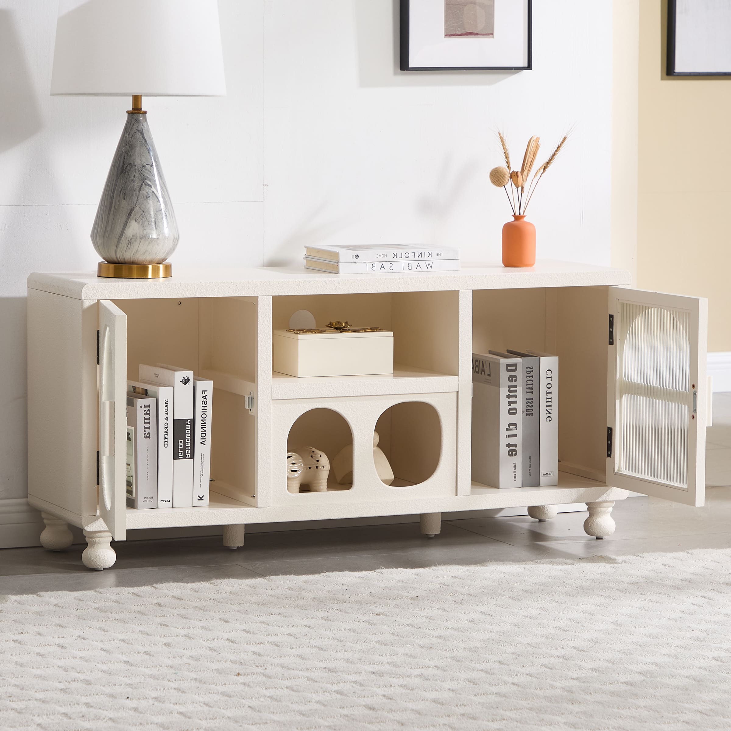 Hollow Display Cabinet with Irregular Door - 41538&41539CB