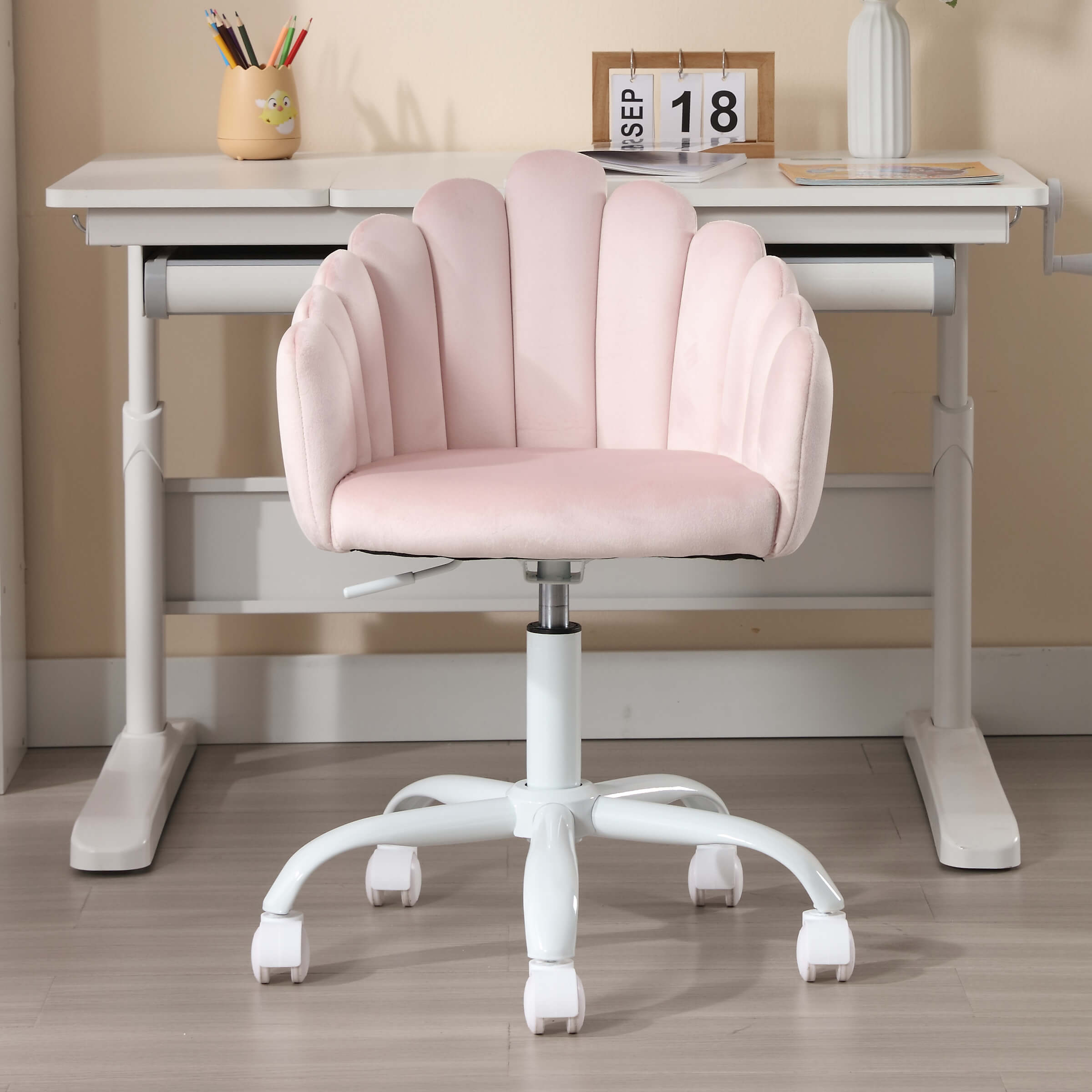 ROCITY Kids Cute Shell Shaped Swivel Adjustable Desk Chair 1 PCS - X403KC