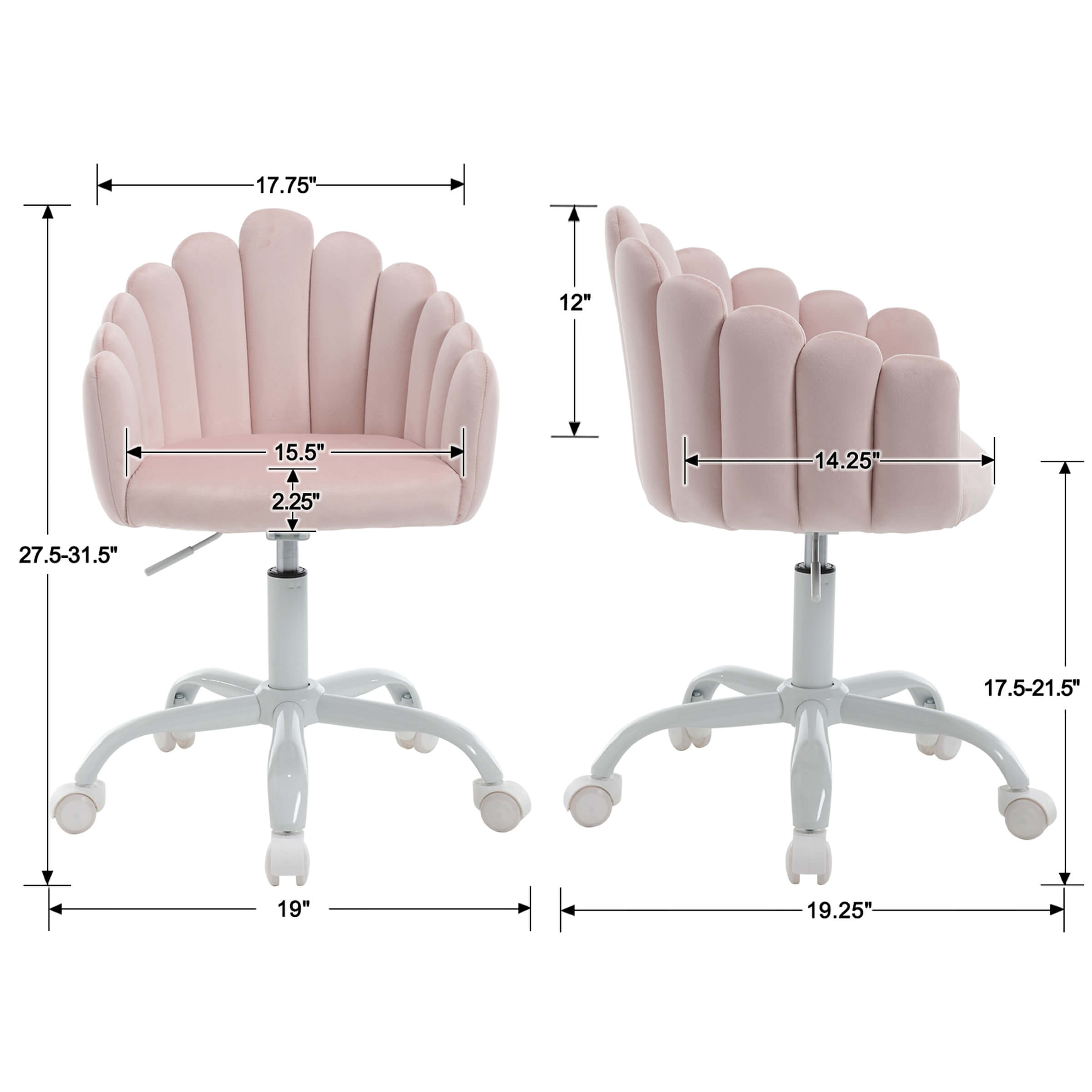 ROCITY Kids Cute Shell Shaped Swivel Adjustable Desk Chair 1 PCS - X403KC