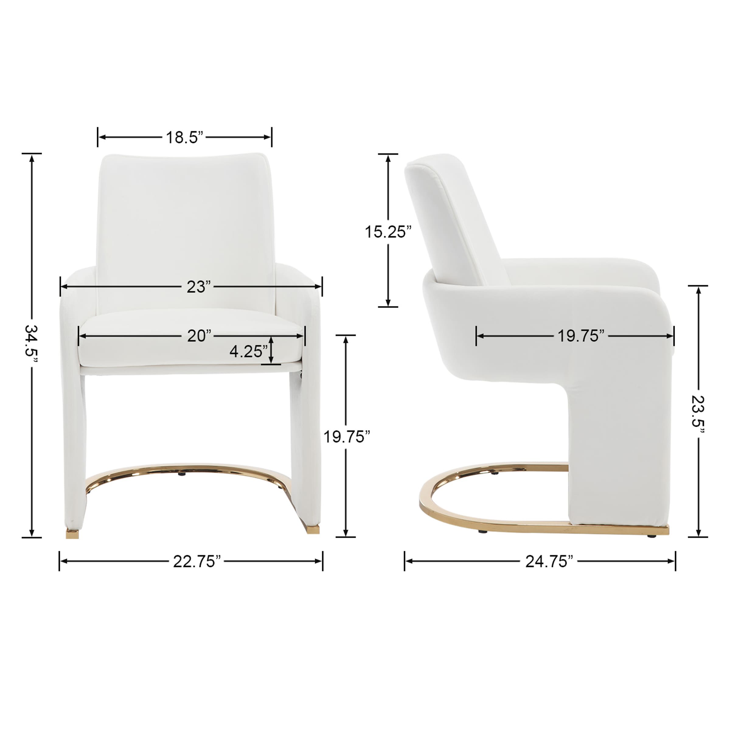 ROCITY Metal Base Dining Chairs 1 PCS - 5363DC