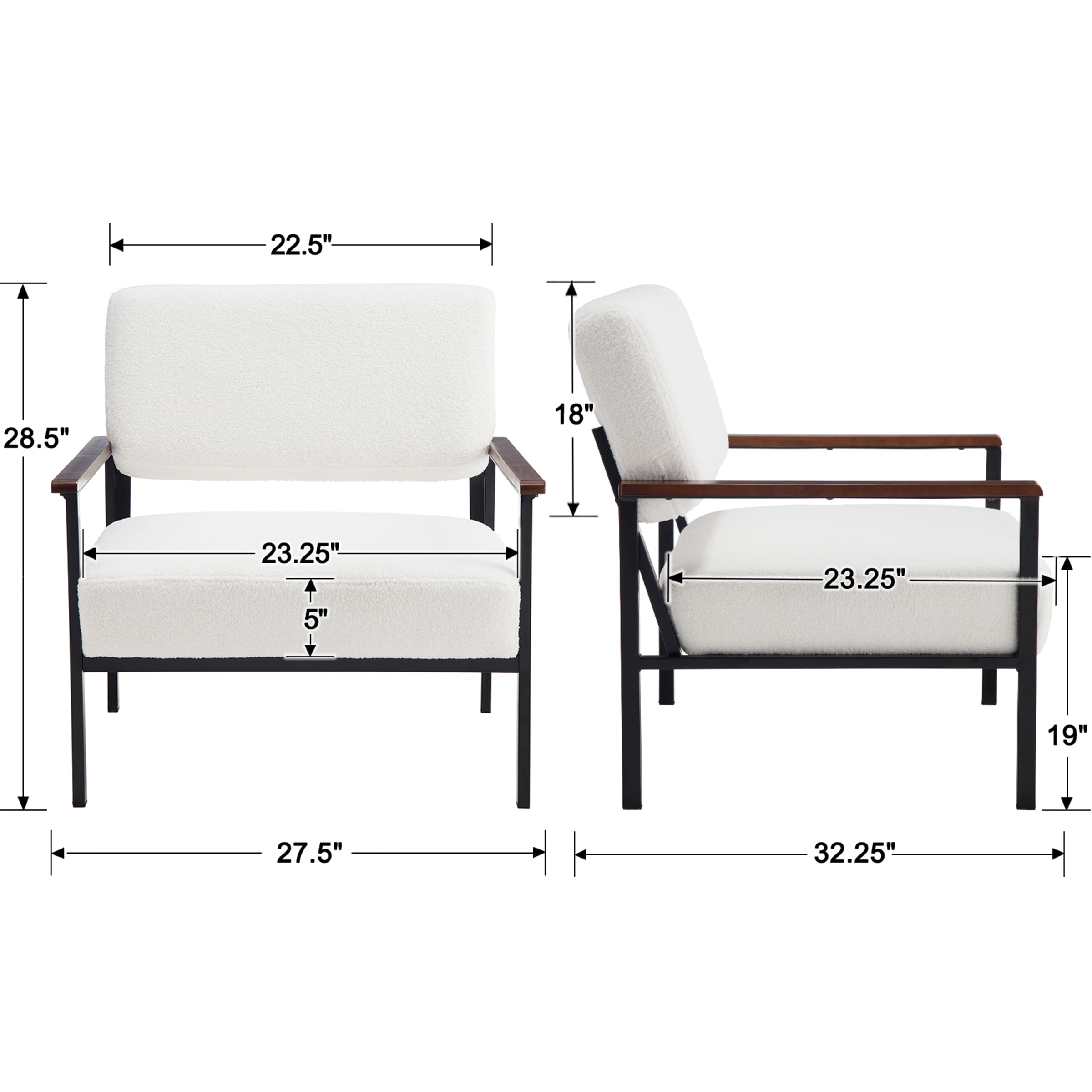 ROCITY Mid Century Modern Accent Chairs 1 PCS - X379AC