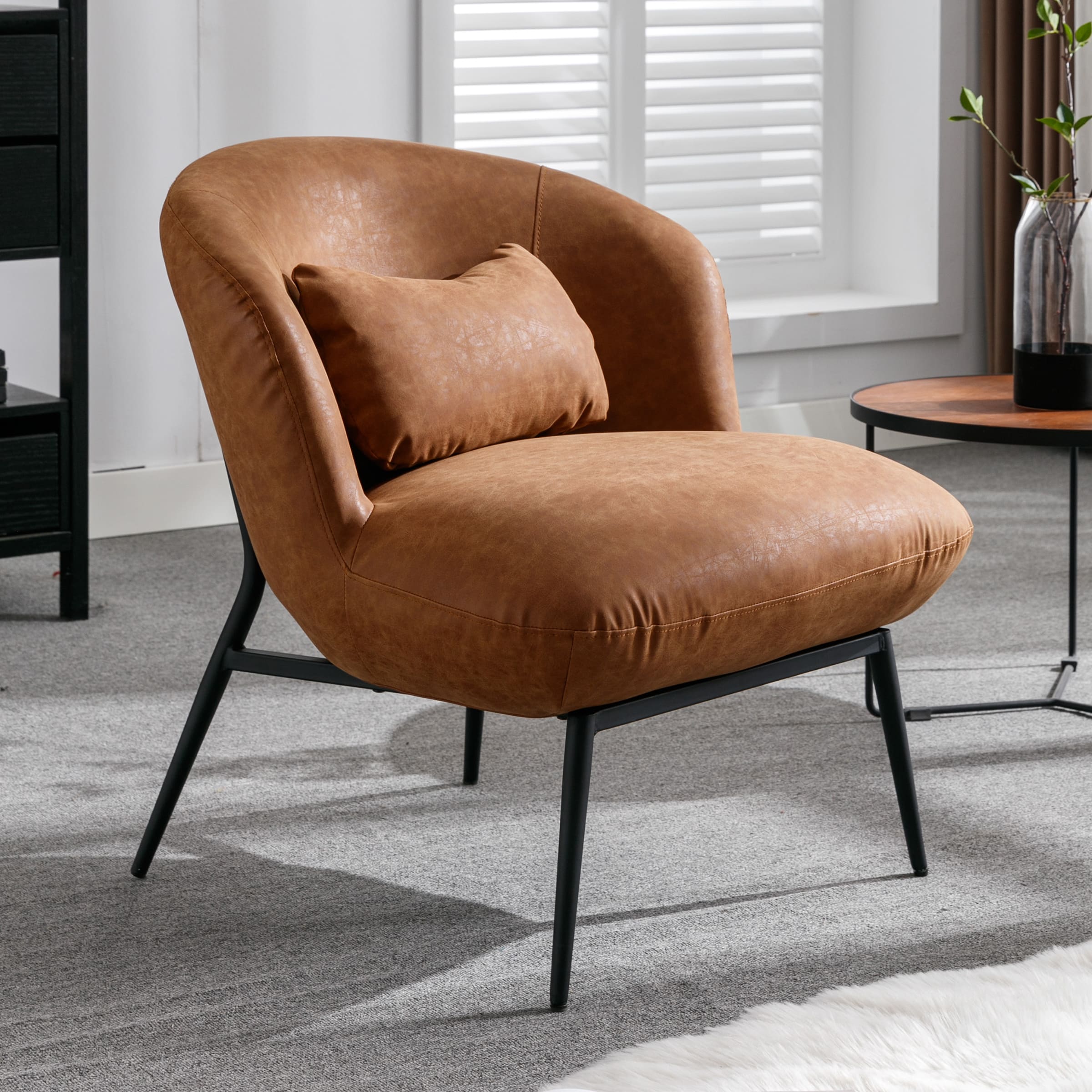 ROCITY Modern Accent Chair with Lumbar Pillow 1 PCS -19040AC